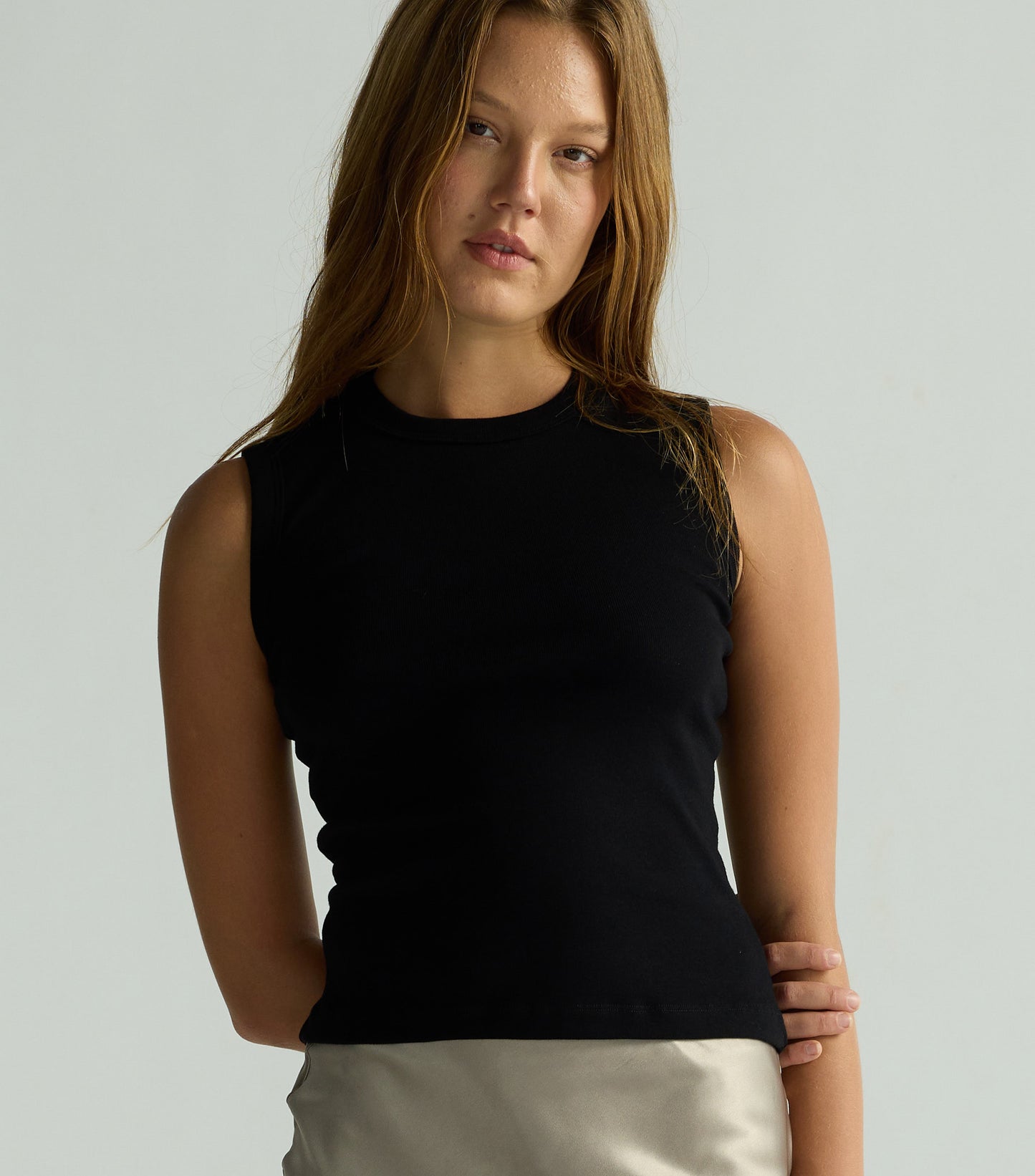 Sleeveless classic tee - Black