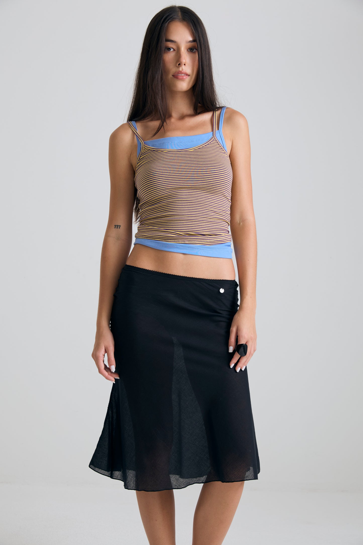 breeze cotton skirt - charcoal