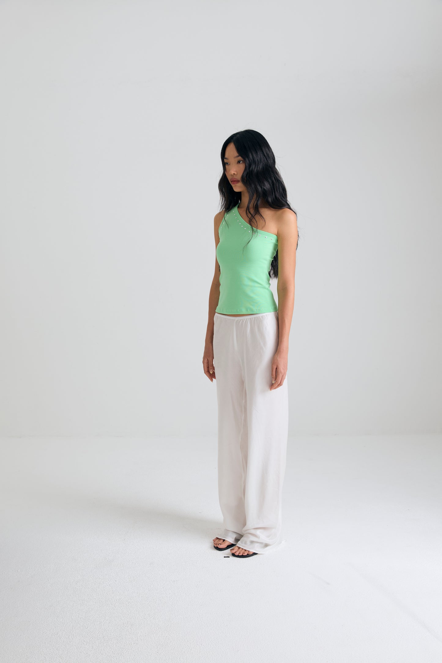 70s one shoulder top - Mint