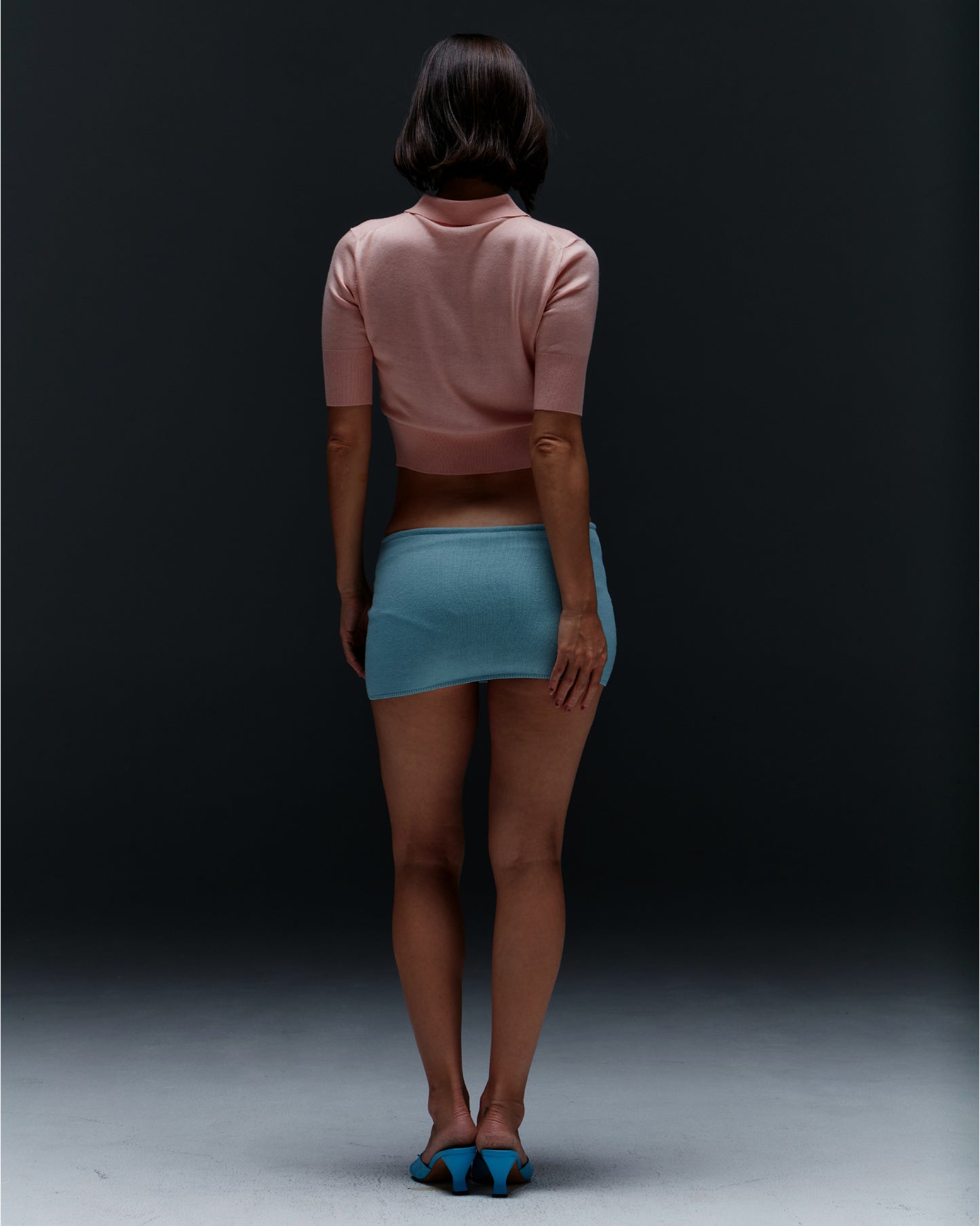 Knit Mini Skirt with Emoji Cut-Outs - Sora