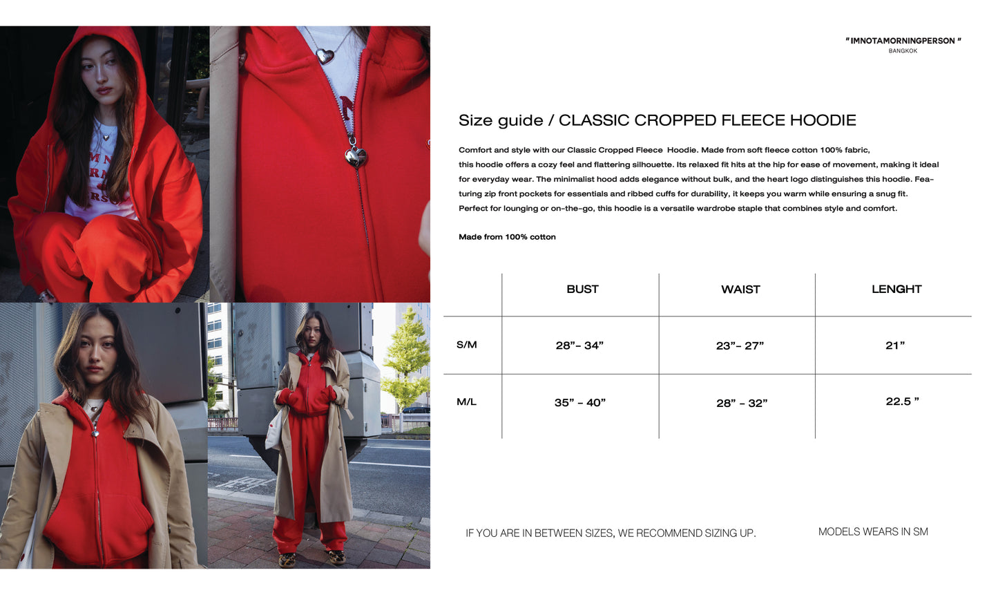 CLASSIC CROPPED FLEECE HOODIE - CANDY