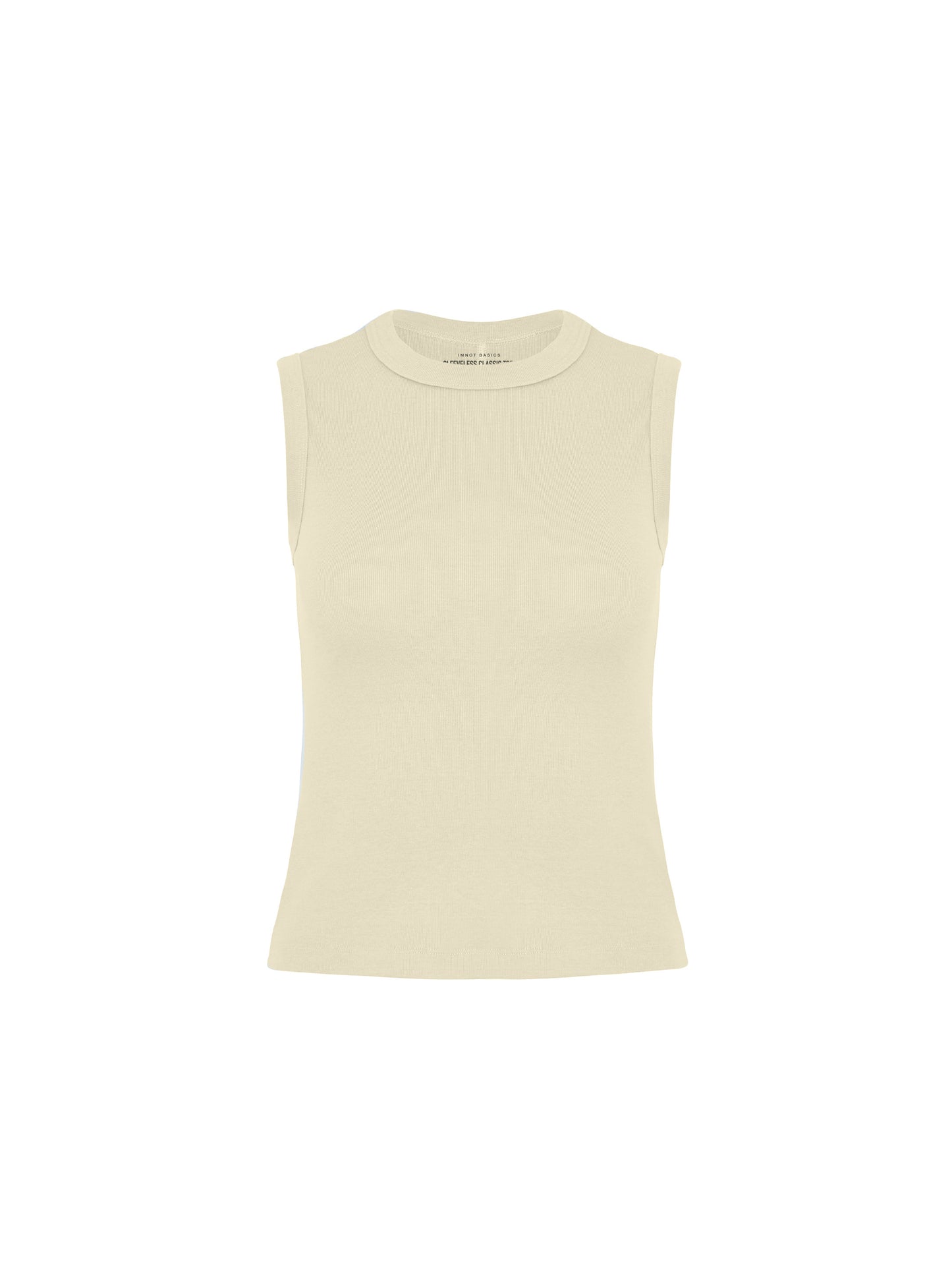 Sleeveless classic tee - Custard