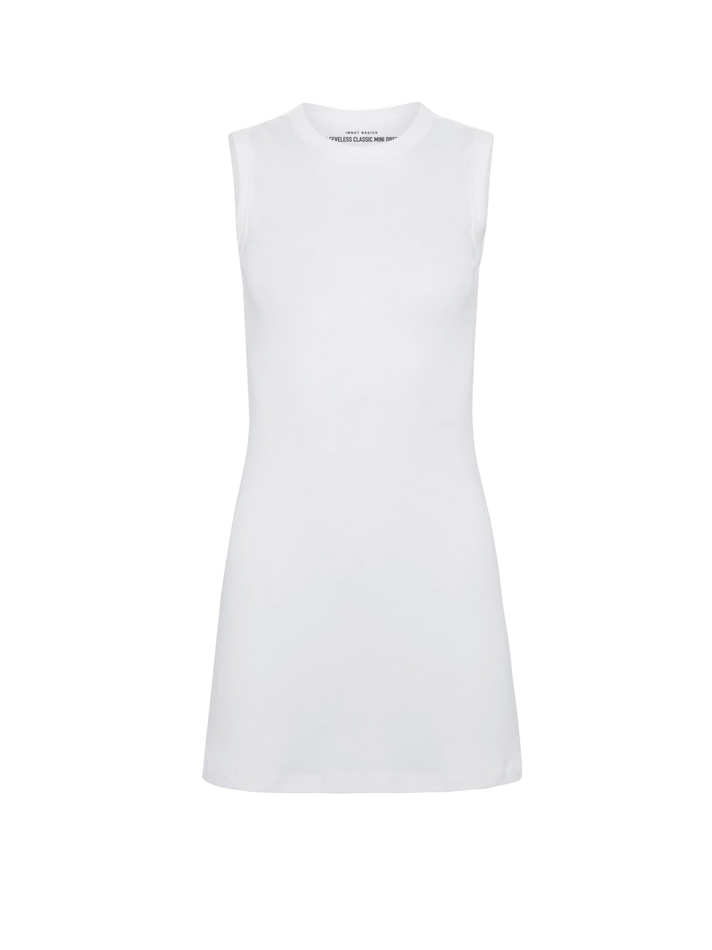 Sleeveless classic mini dress - White