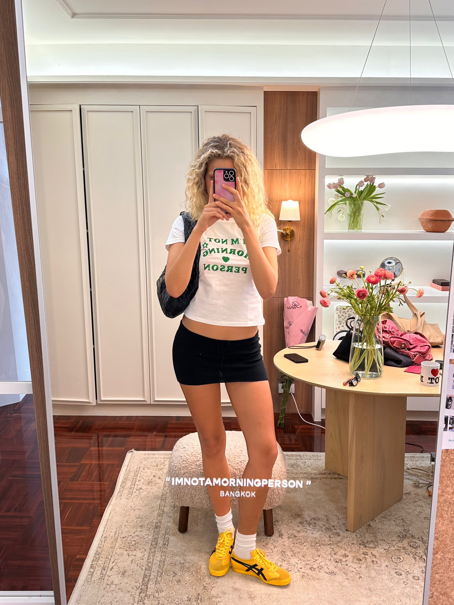 Knit Mini Skirt with Emoji Cut-Outs - Yoru