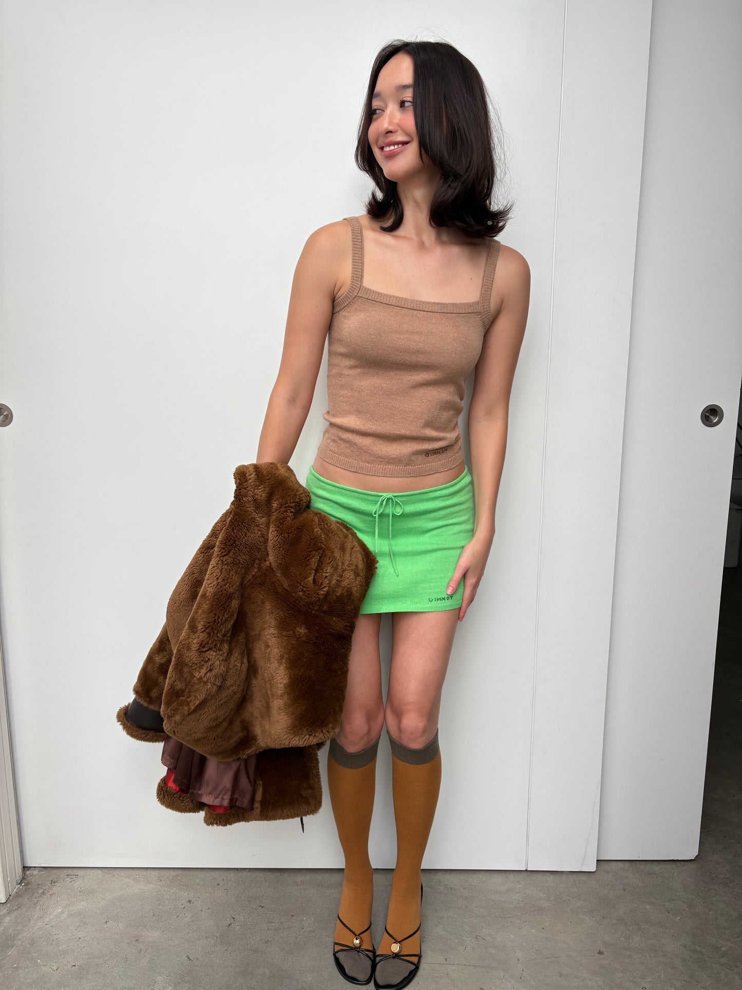 KNIT CLASSIC CAMI TOP - CINNAMON