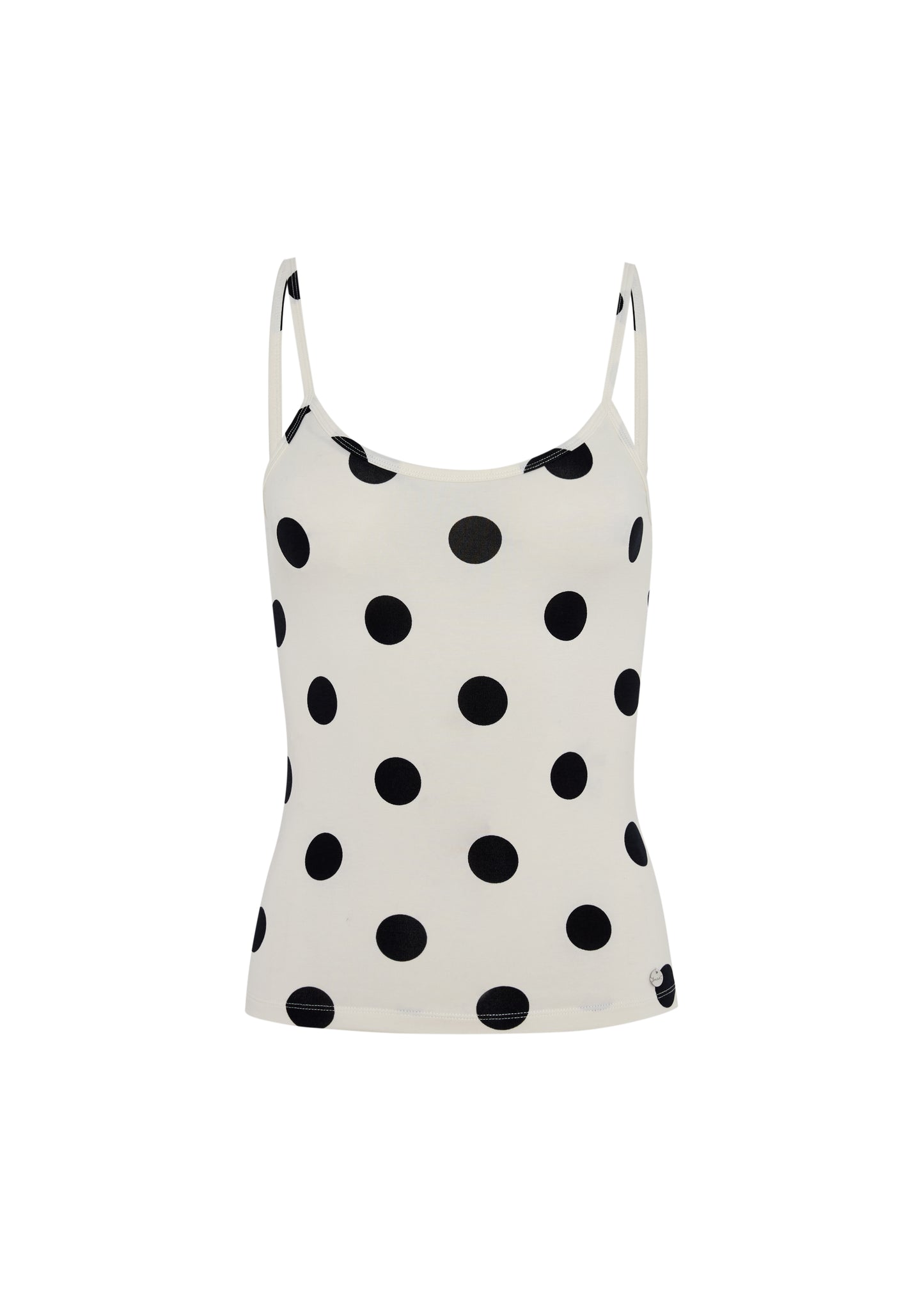 IMNOT BASIC SUPER SOFT CAMI TOP IN White POLKA DOT