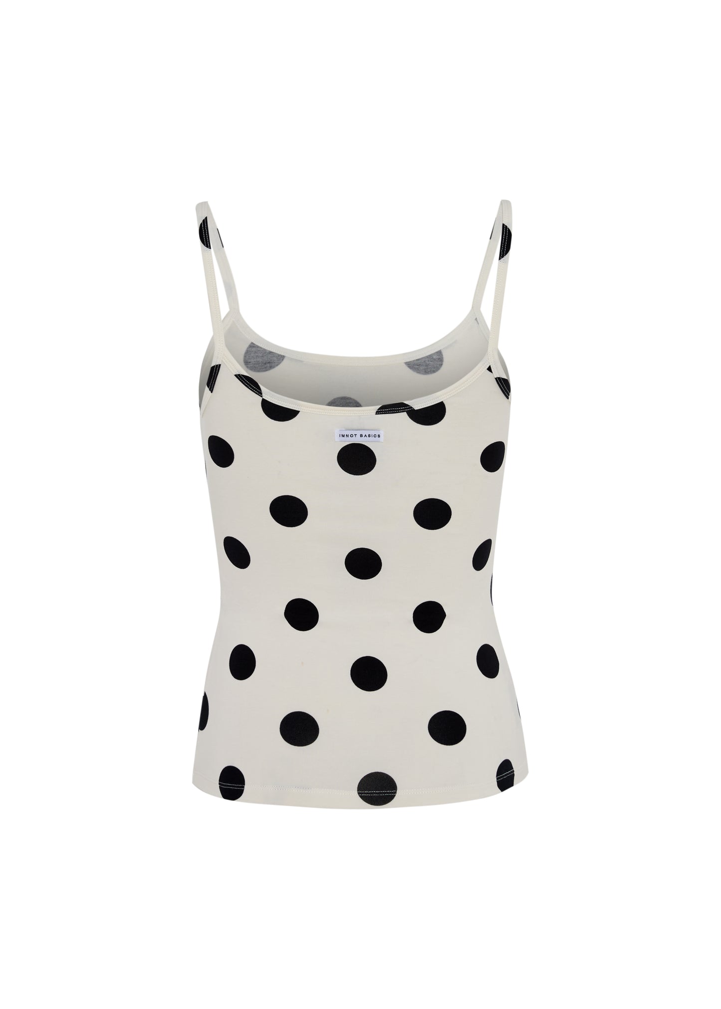 IMNOT BASIC SUPER SOFT CAMI TOP IN White POLKA DOT