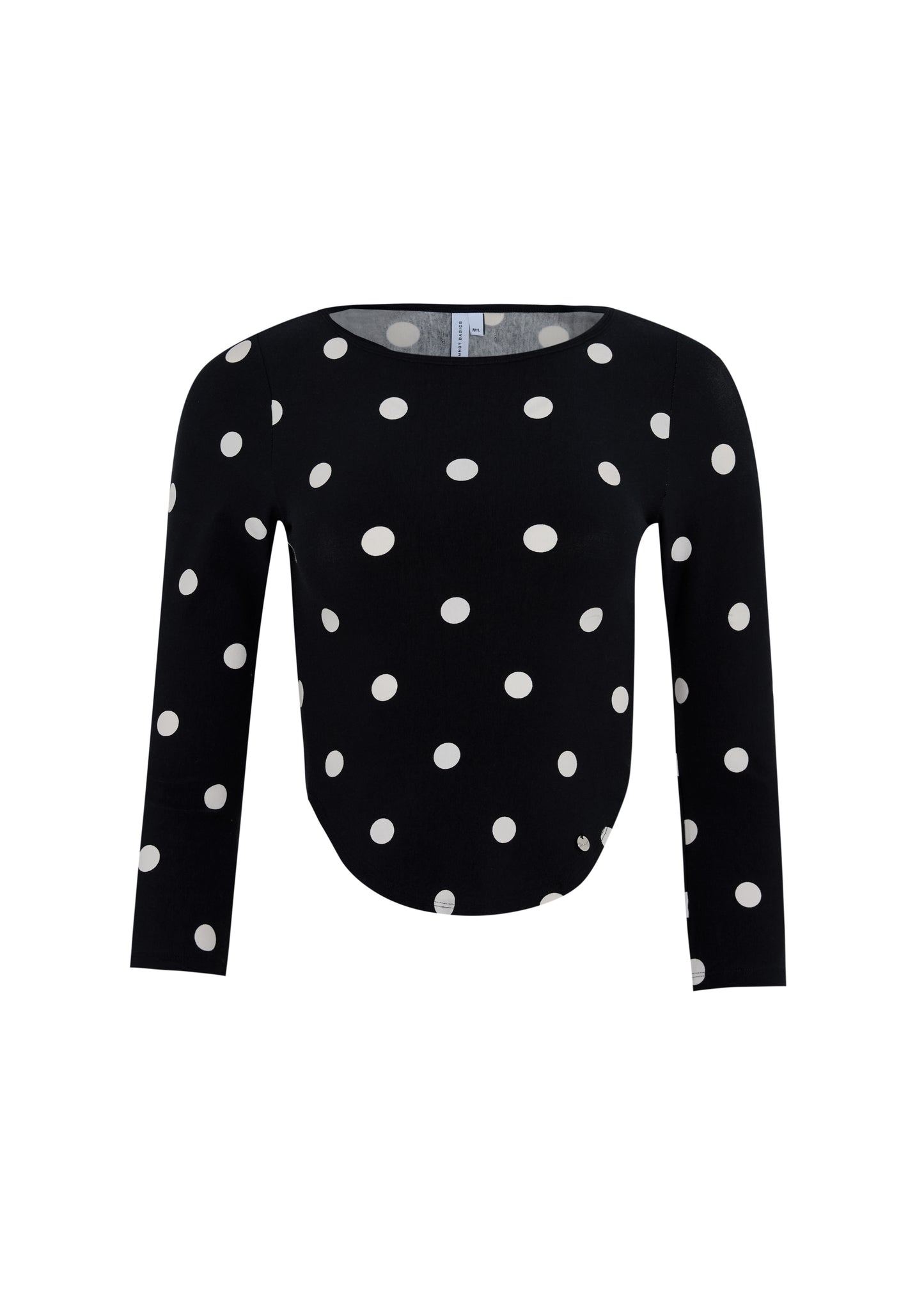 60s LONG SLEEVE TEE in Black Polka Dot