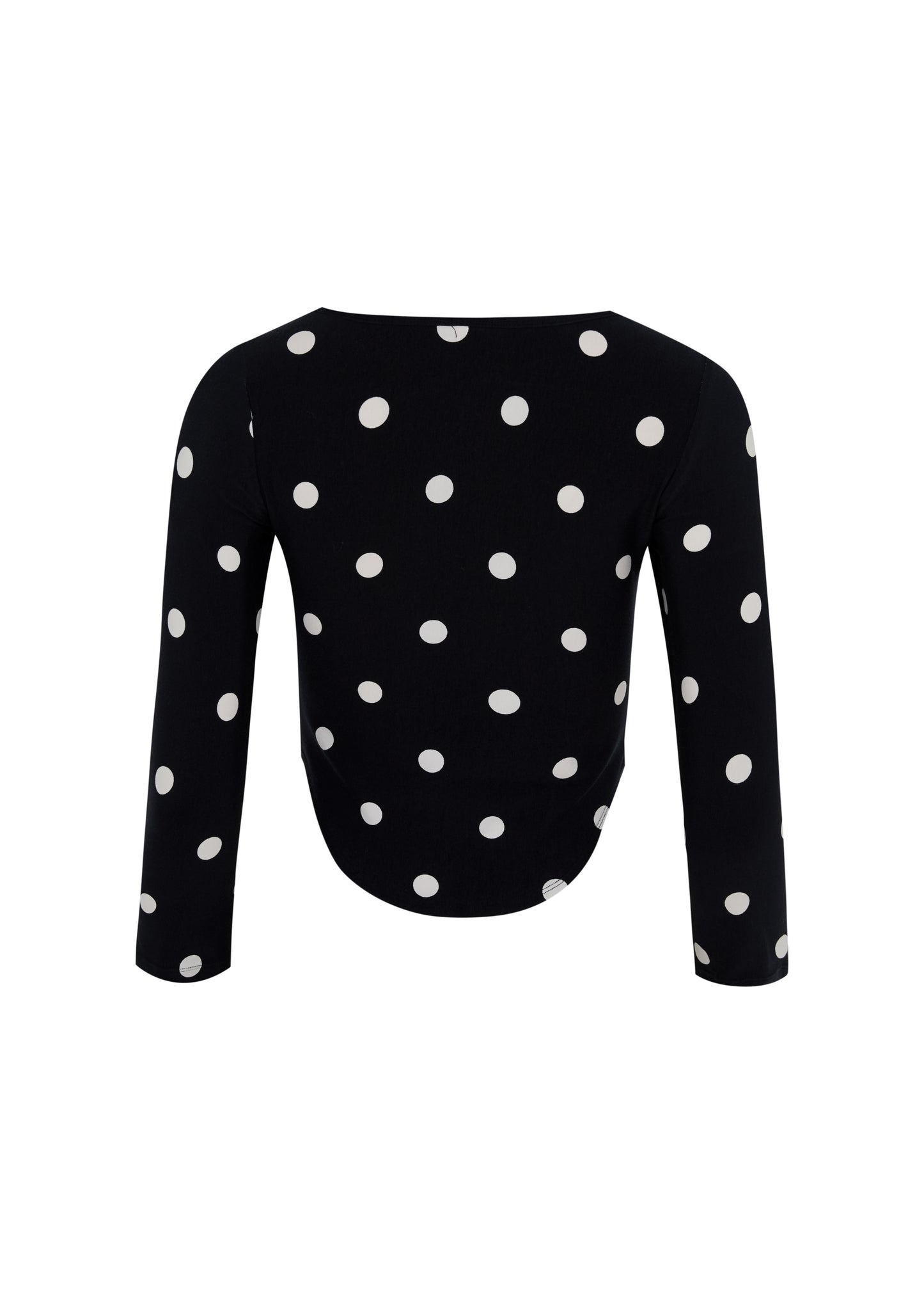 60s LONG SLEEVE TEE in Black Polka Dot