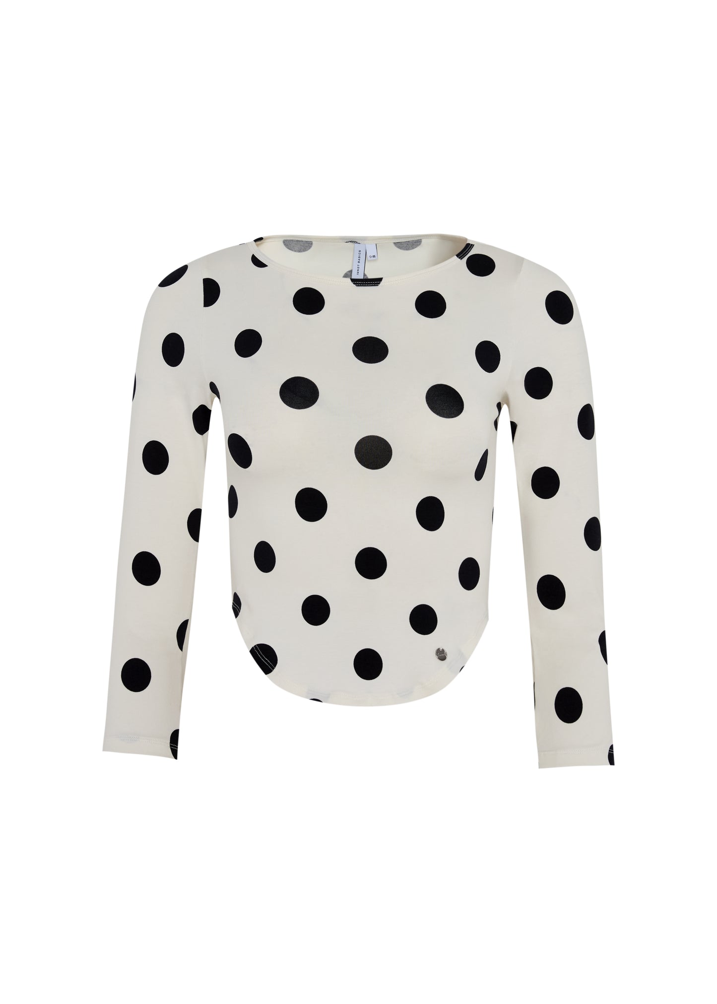 60s LONG SLEEVE TEE in white polka dot
