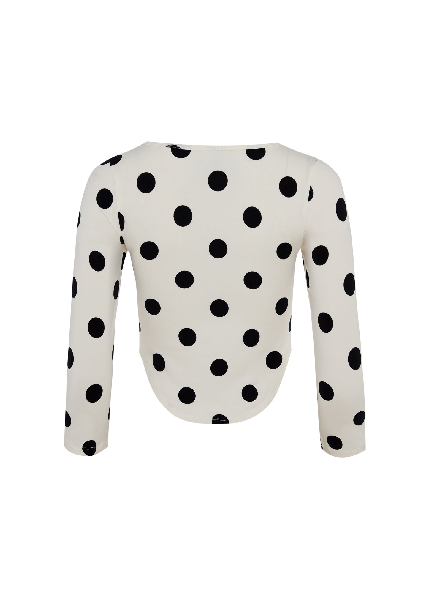 60s LONG SLEEVE TEE in white polka dot