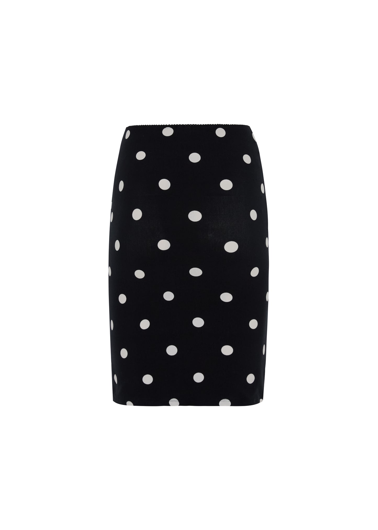 CLASSIC MIDI SKIRT in Black polka dot