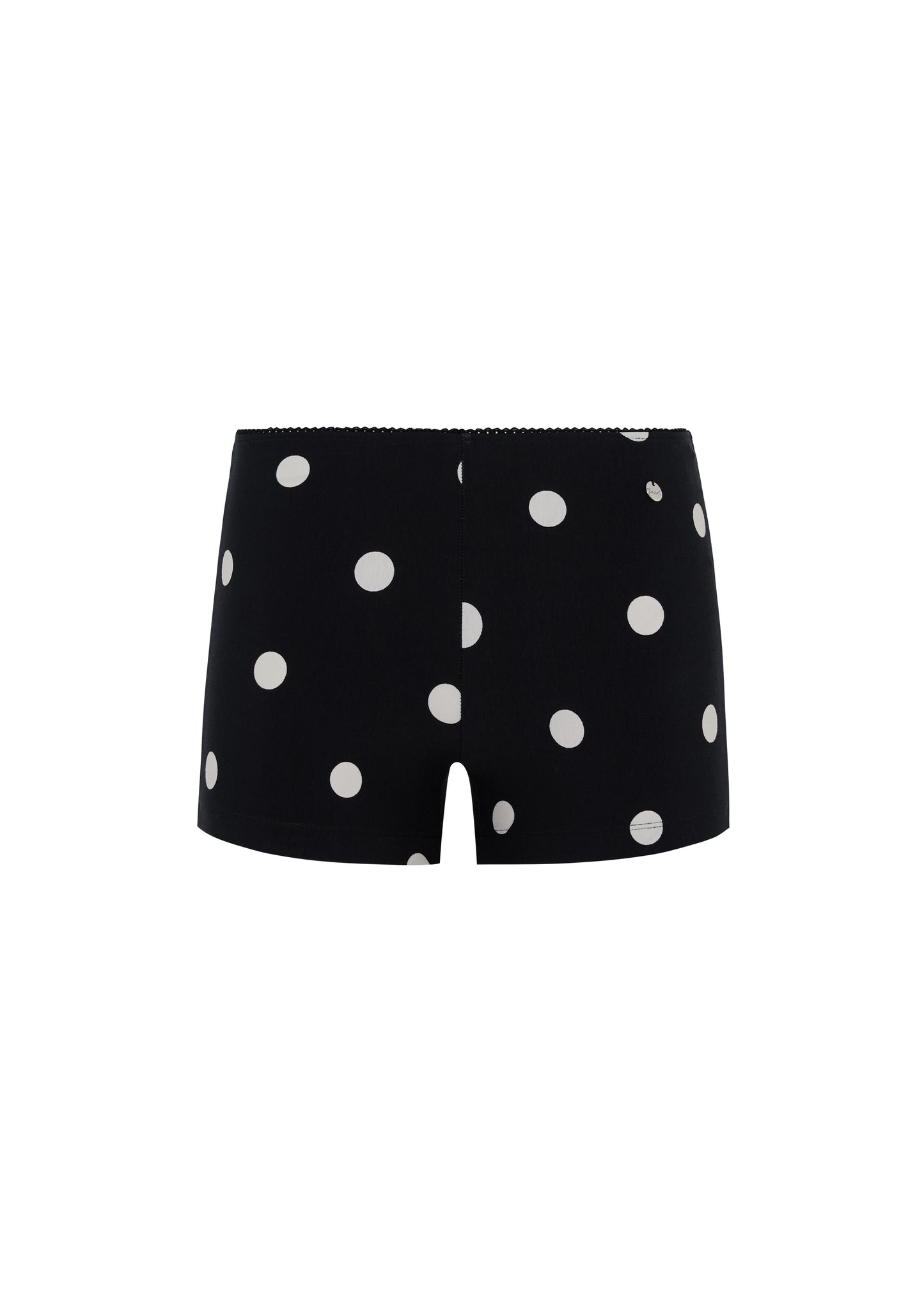 MINI TINY SHORTS in Black polkadot