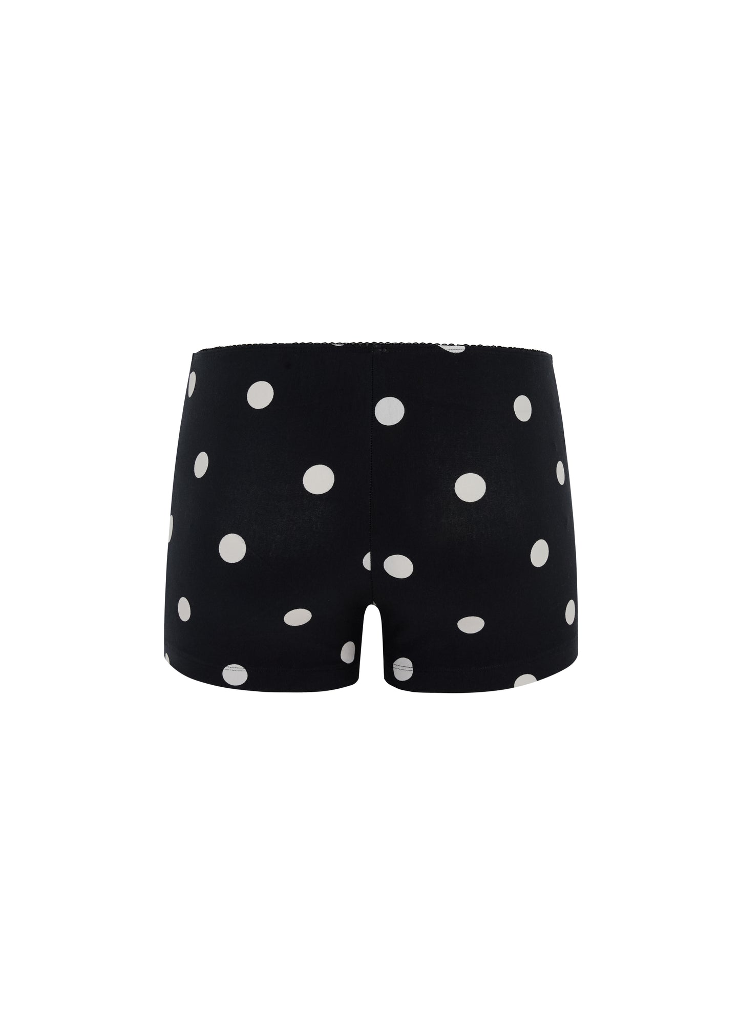 MINI TINY SHORTS in Black polkadot