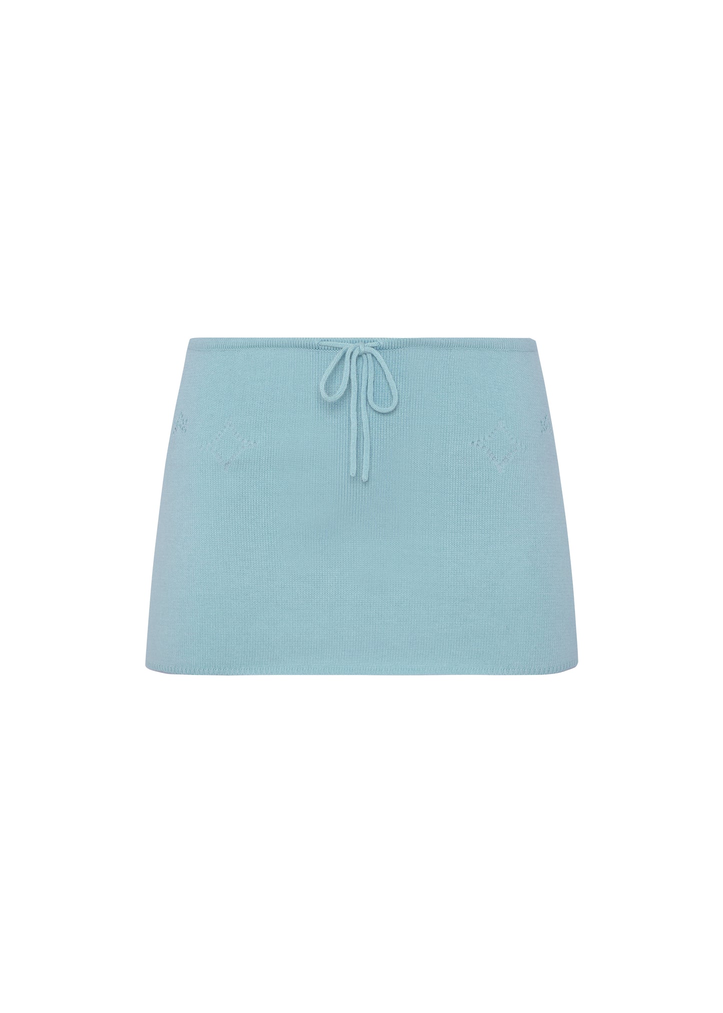 Knit Mini Skirt with Emoji Cut-Outs - Sora