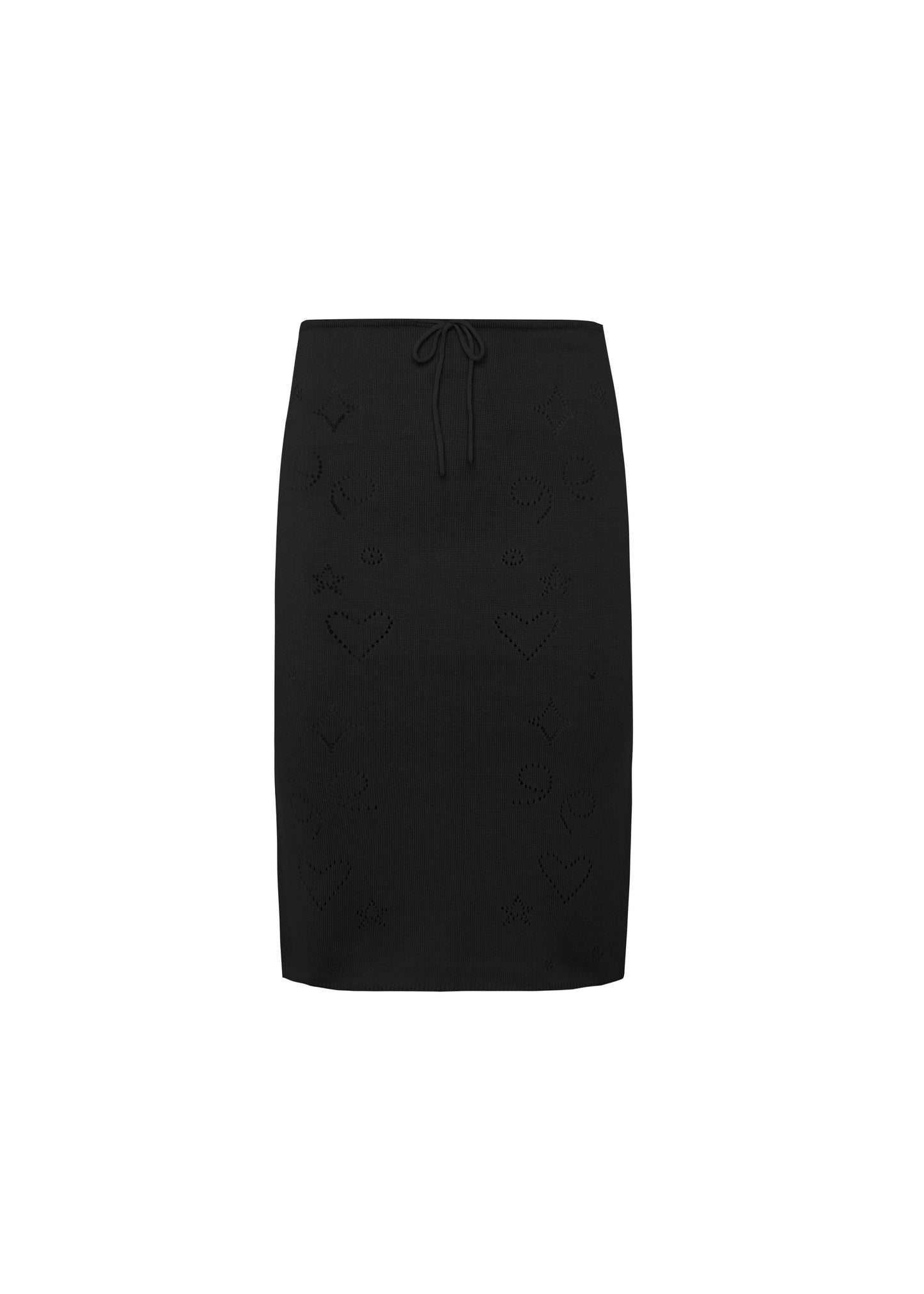 Knit Midi Skirt with Emoji Cut-Outs - Yoru