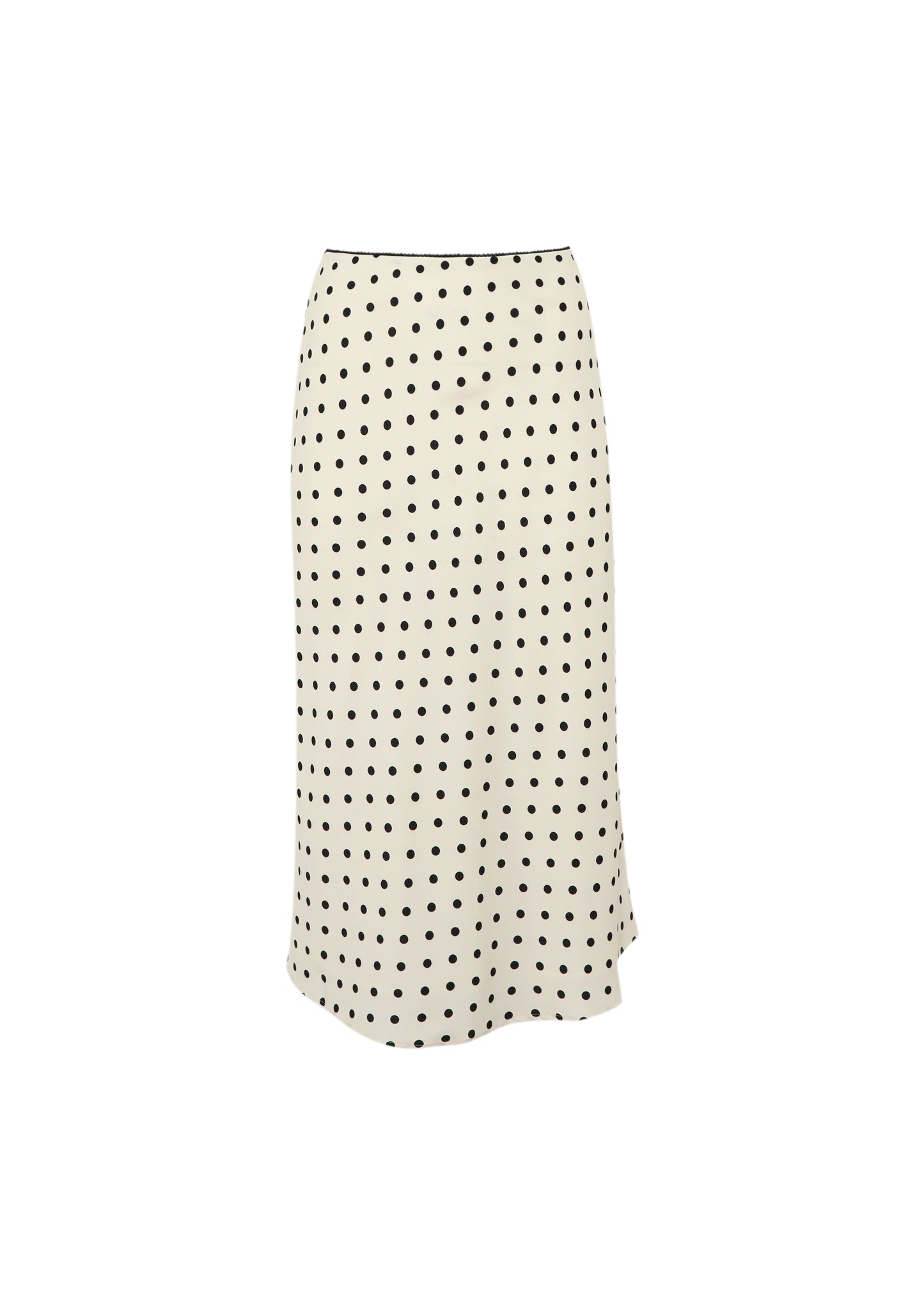 Sweet skirt midi length - polka dot in cream