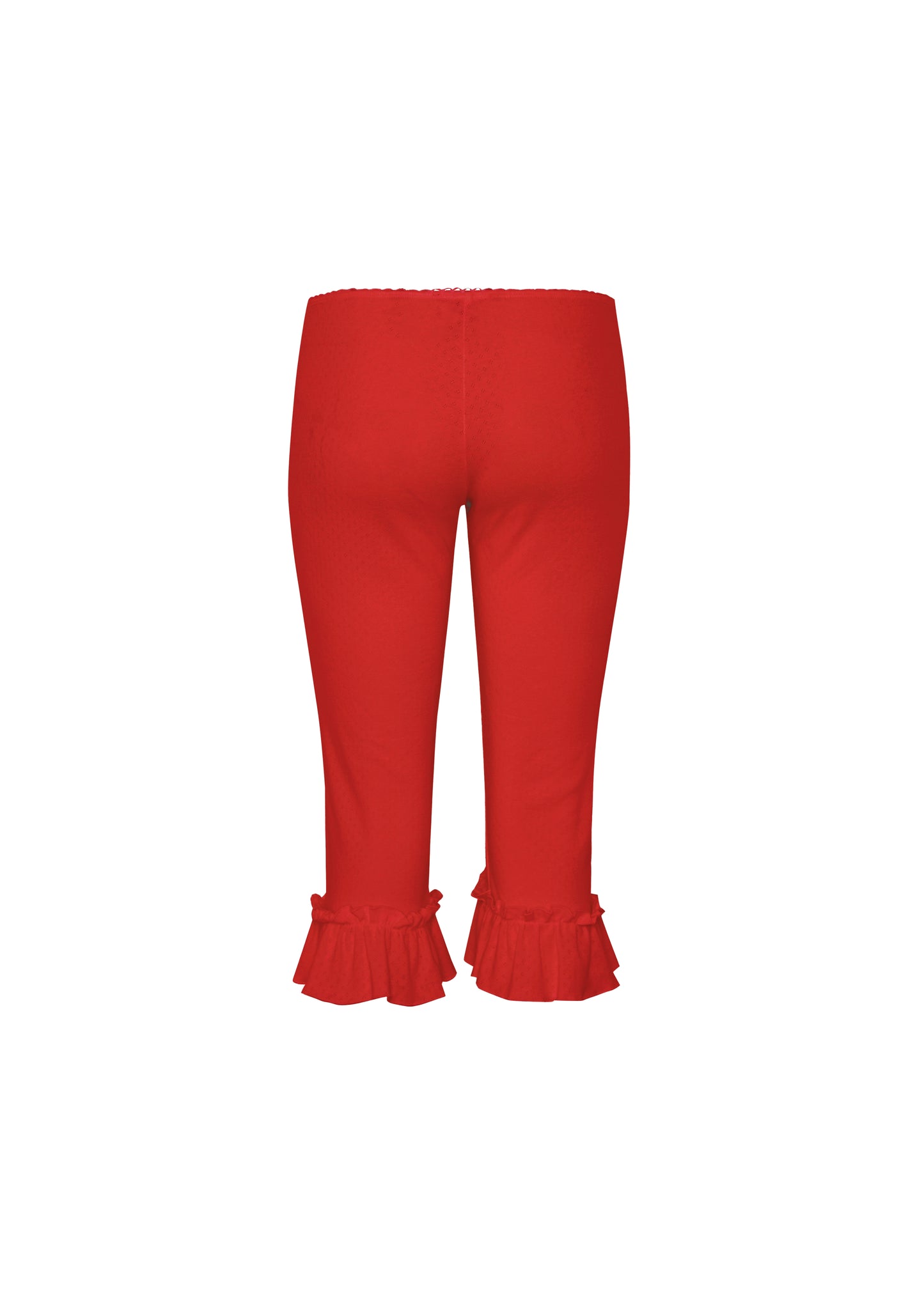 RUFFLE POINTELL CAPRI PANTS - strawberry jam