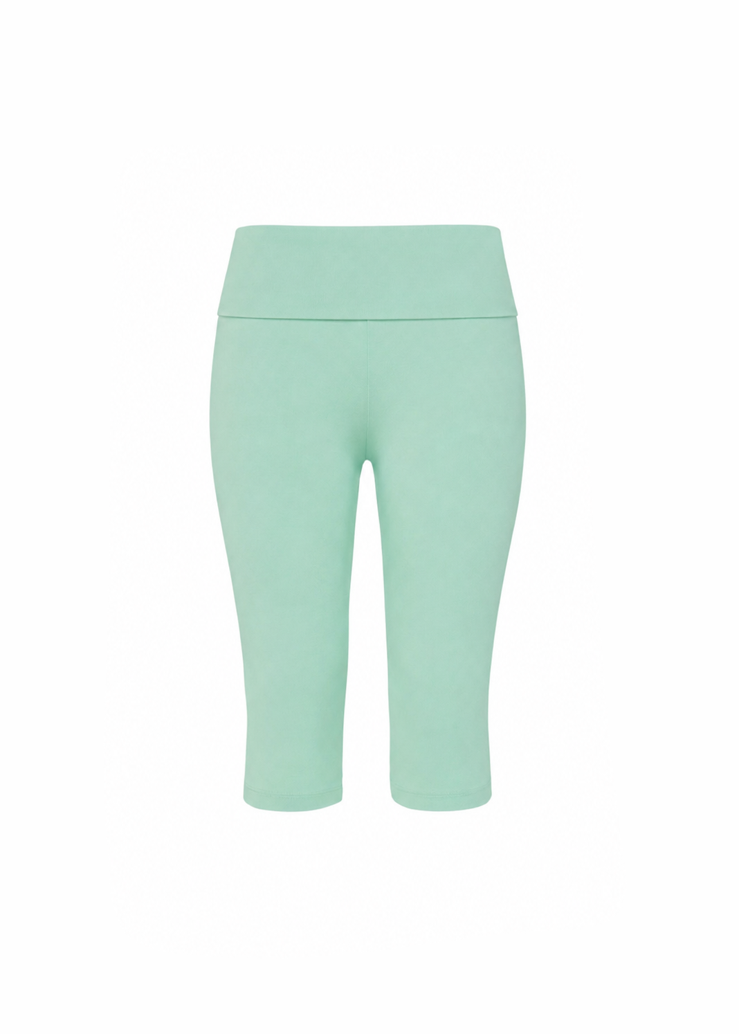 JERSEY FOLDOVER CAPRI LEGGINGS - Soft Jade