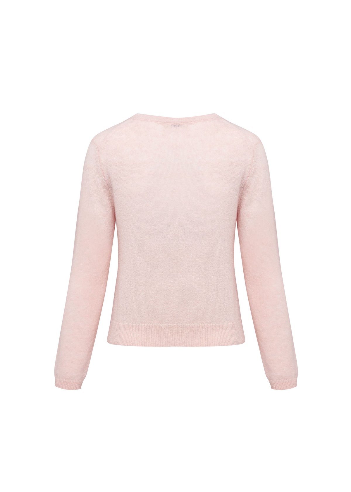 Classic V-Neck Knit Pullover Sweater- Pale Pink