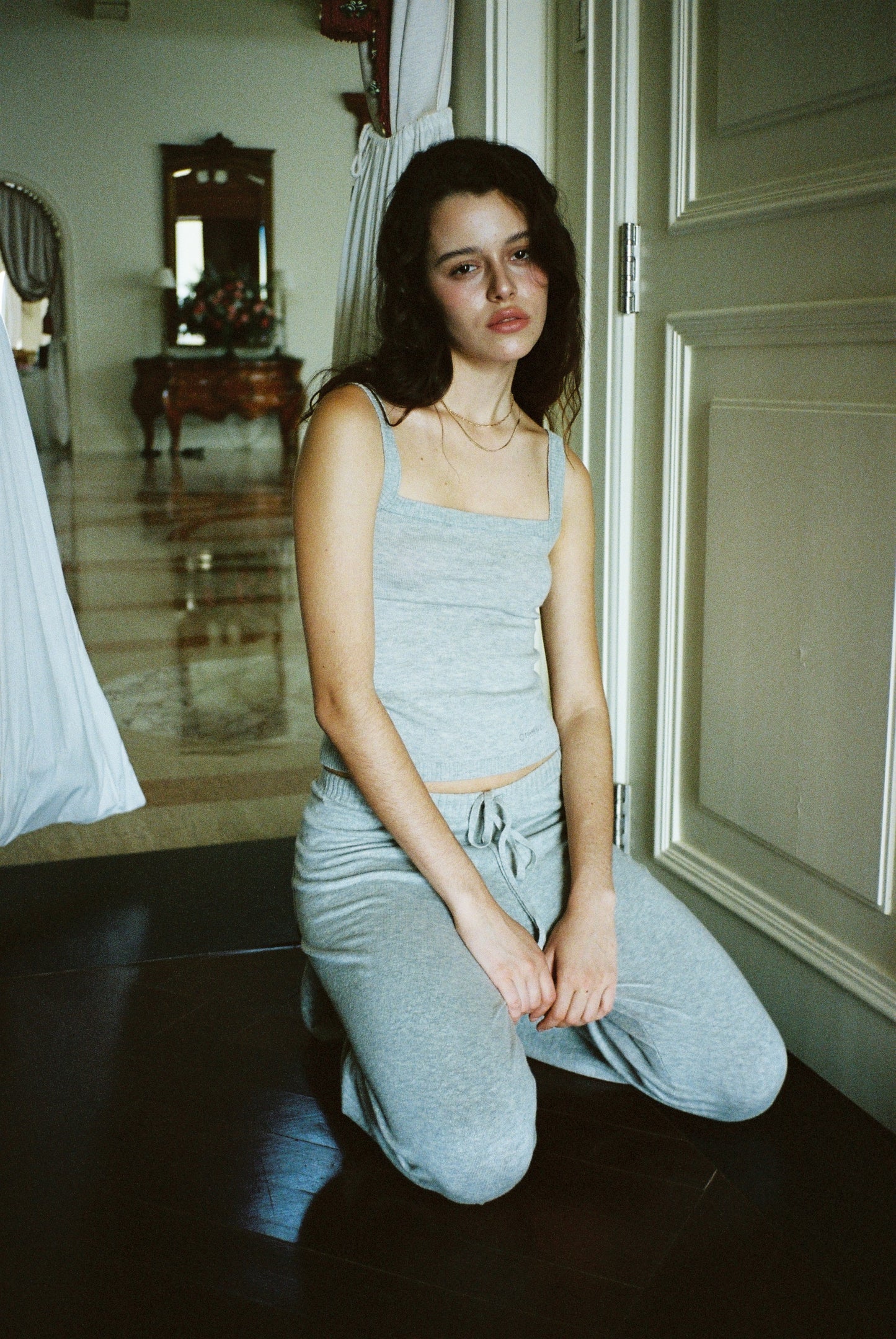 COZY KNIT PANTS- soft gray