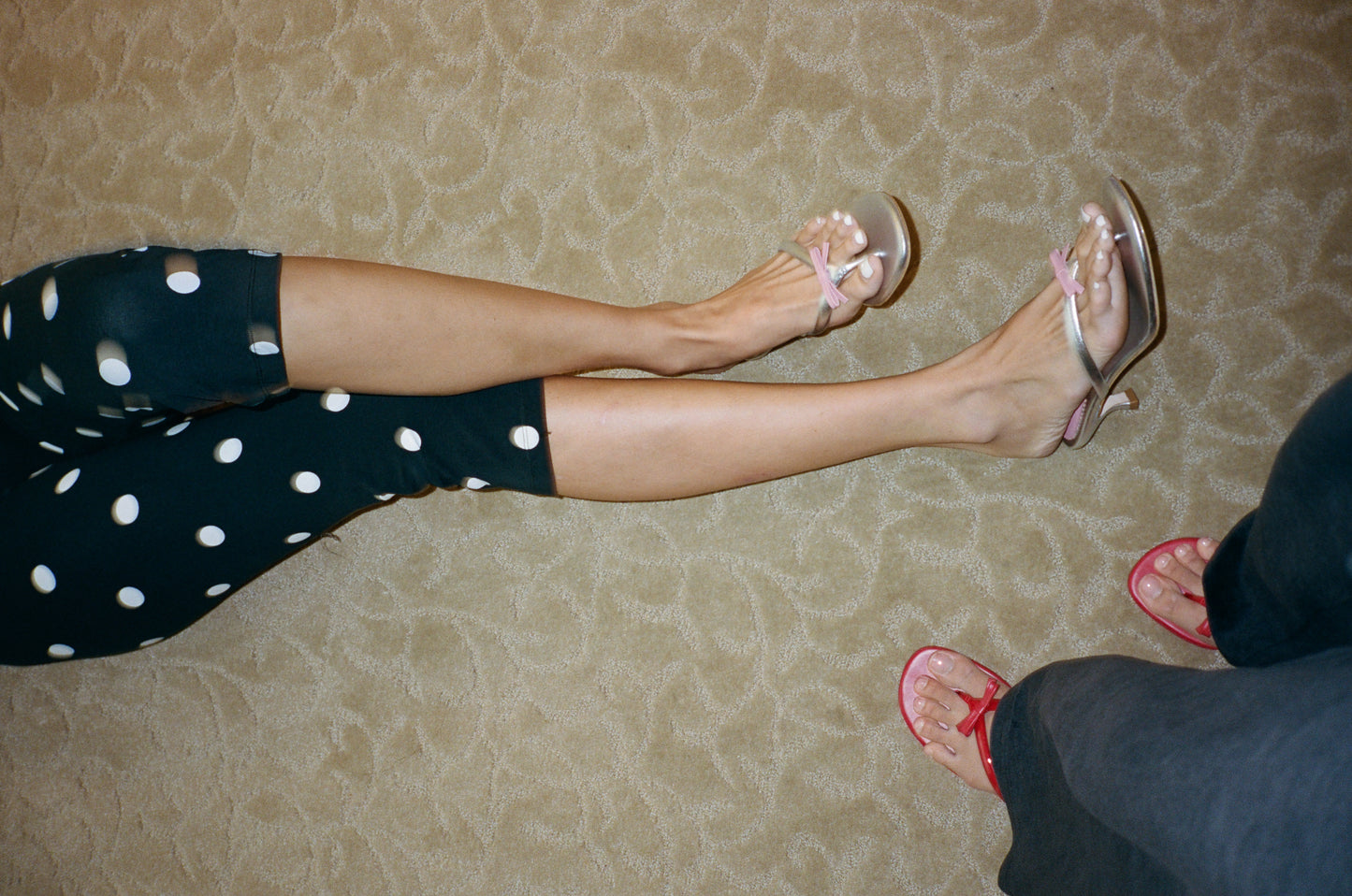 Spotty Capri pants in White Polka dot