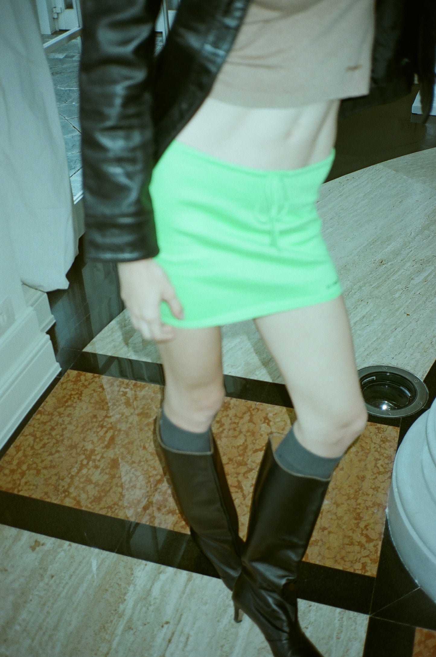 cozy knit mini skirt - apple jelly