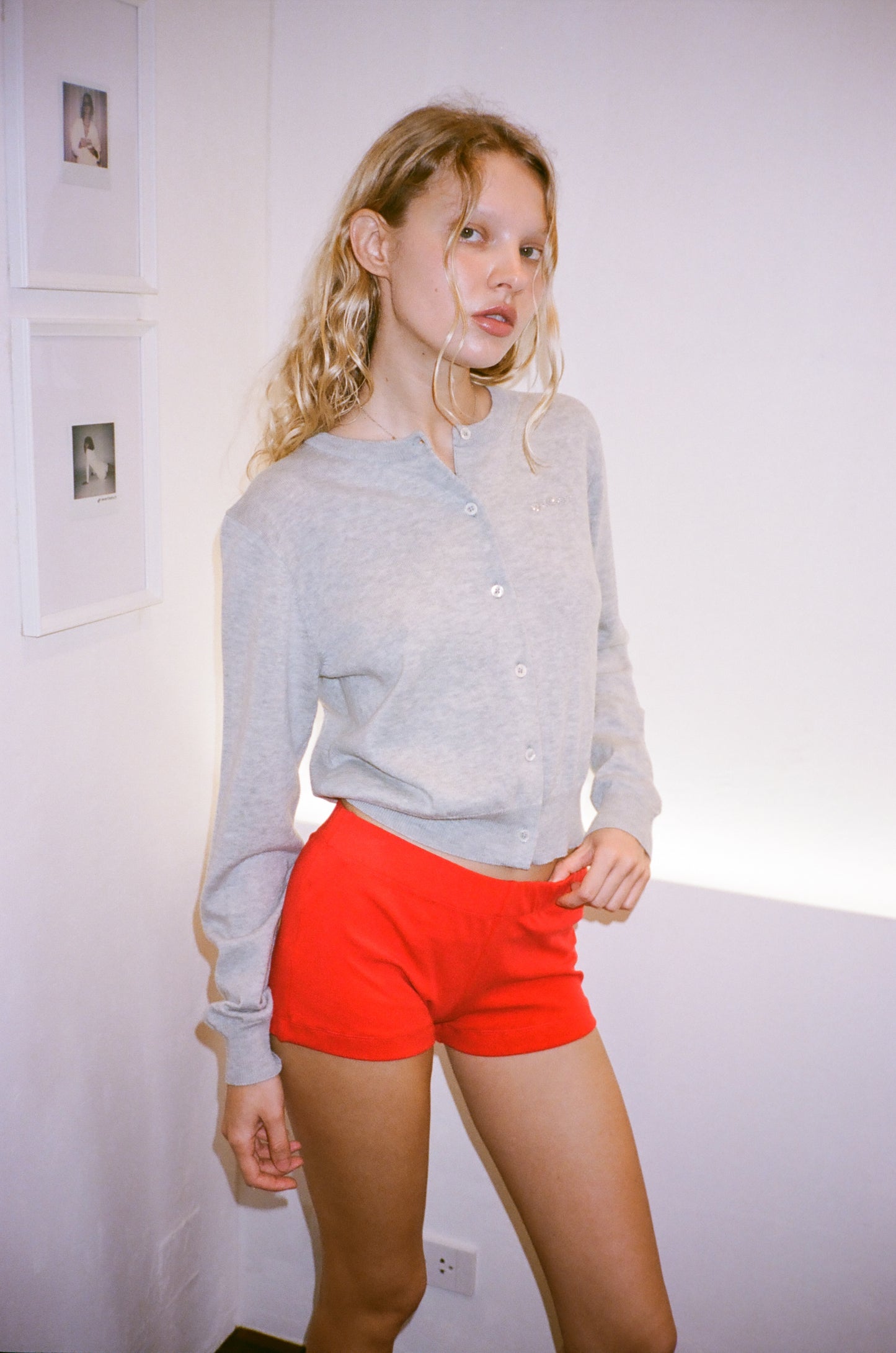 classic cotton cardigan - SOFT GRAY