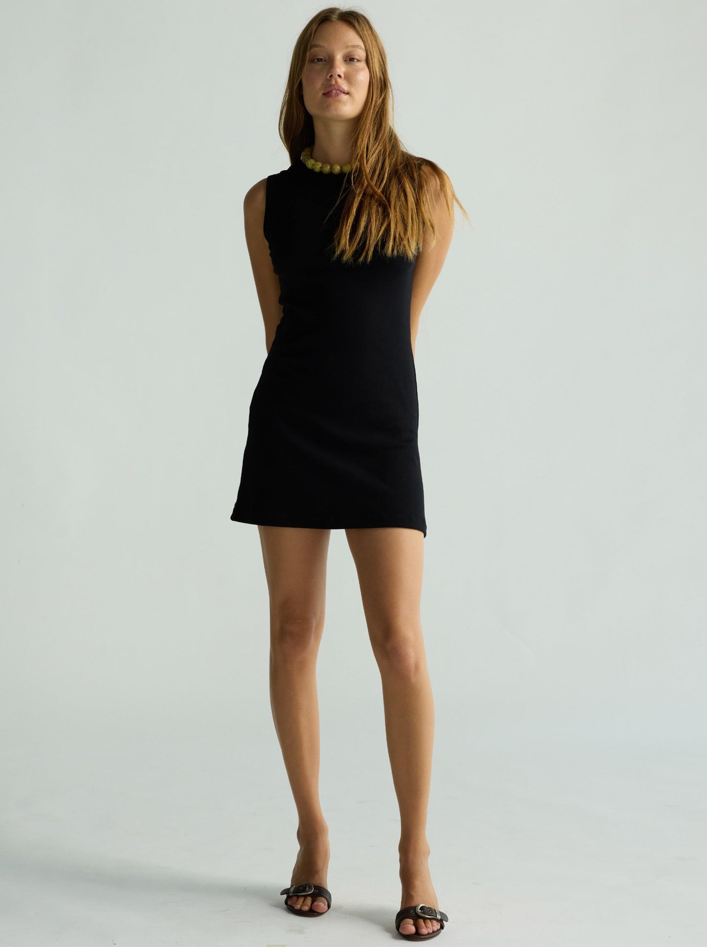 Sleeveless classic mini dress  - Black