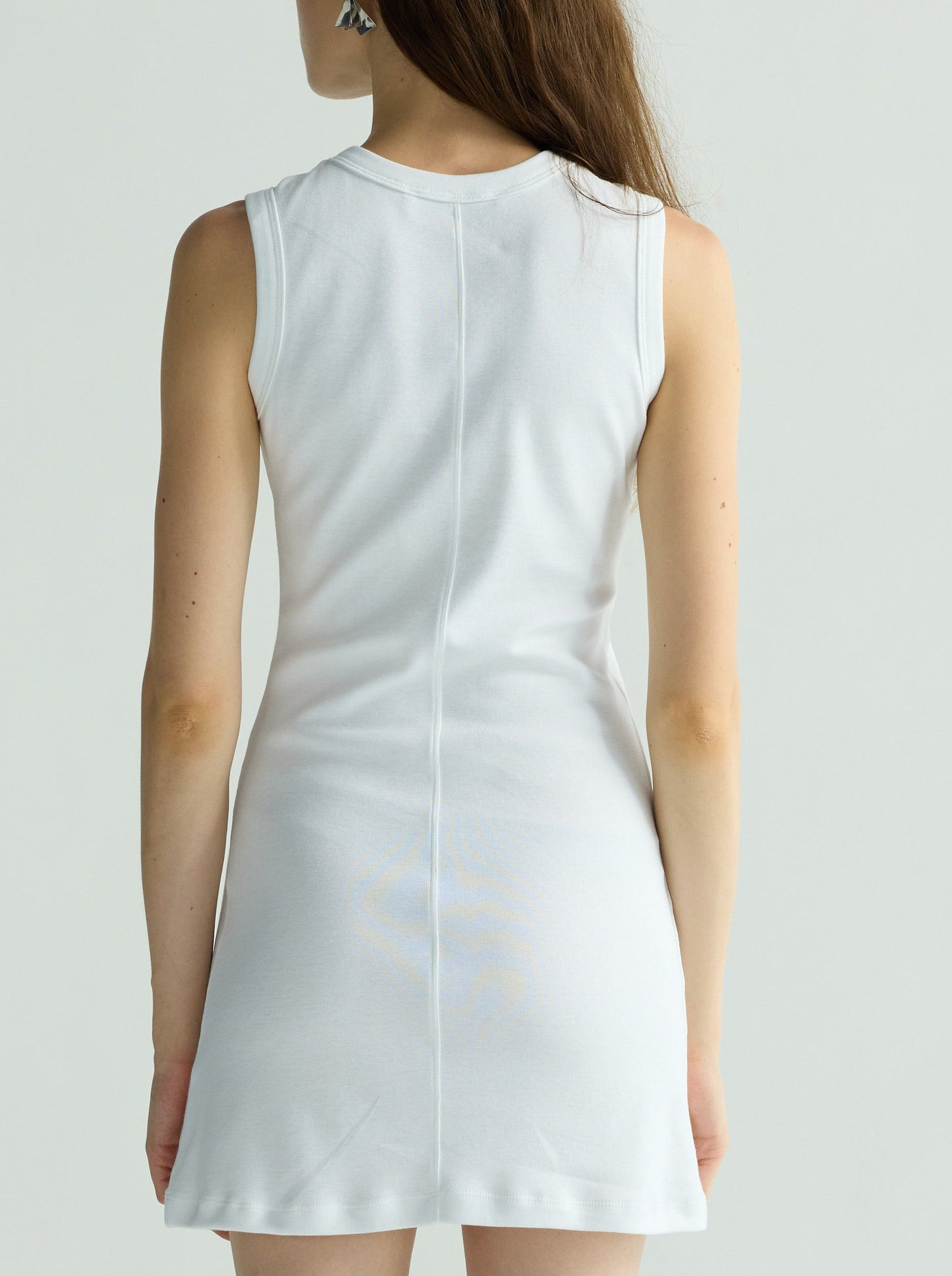 Sleeveless classic mini dress  - White