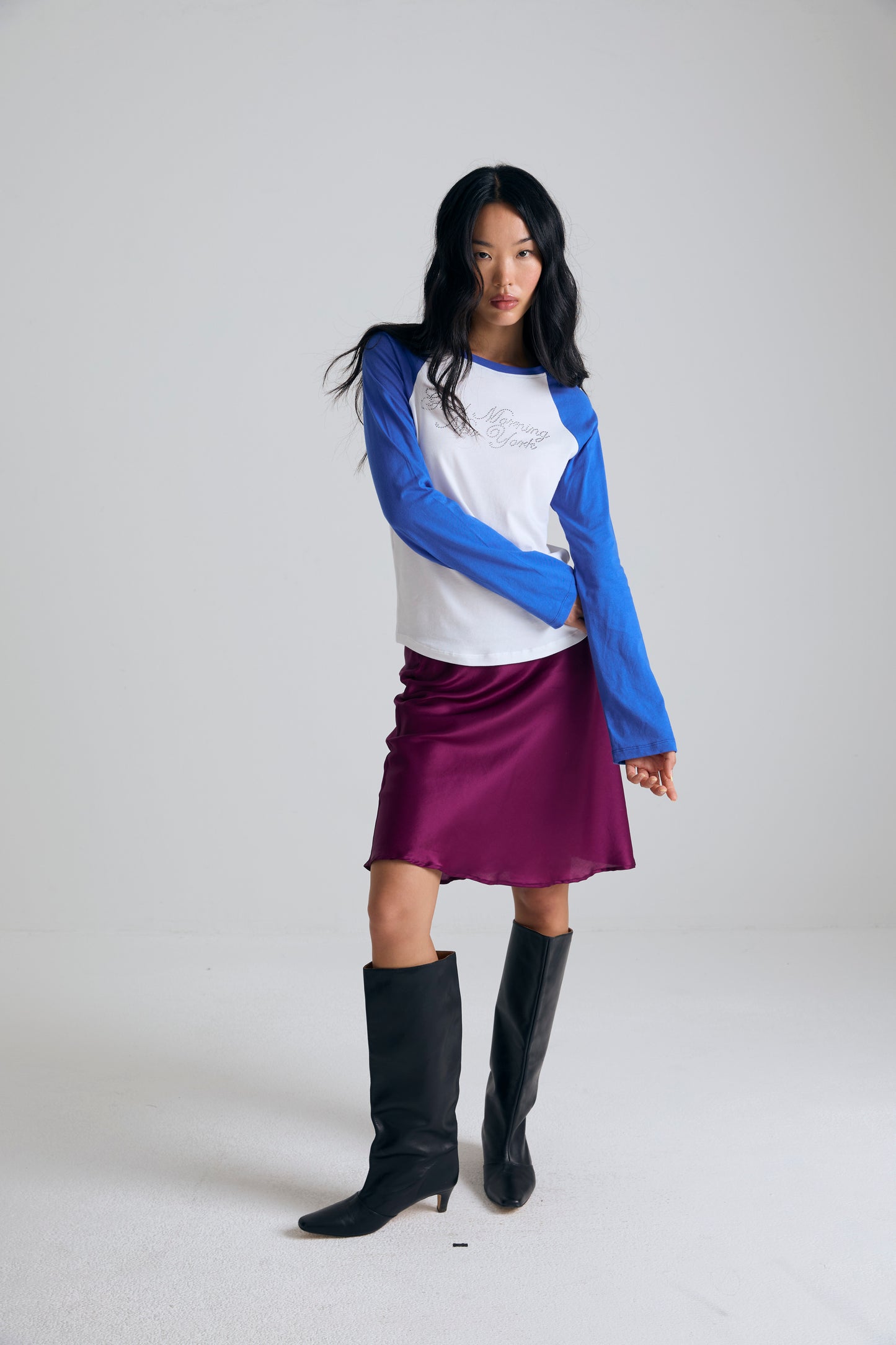 basic raglan long-sleeve tee - good morning new york