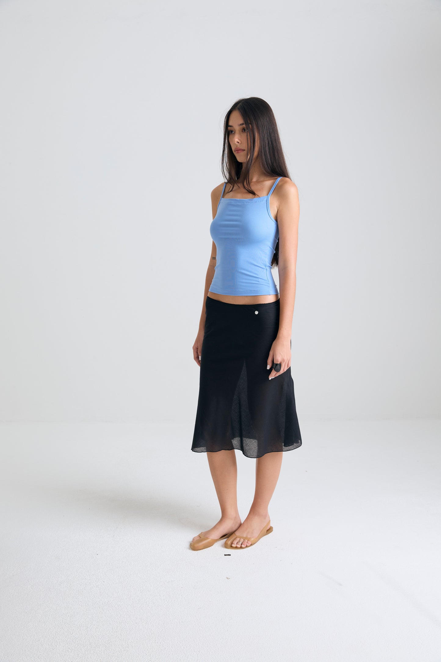 breeze cotton skirt - charcoal