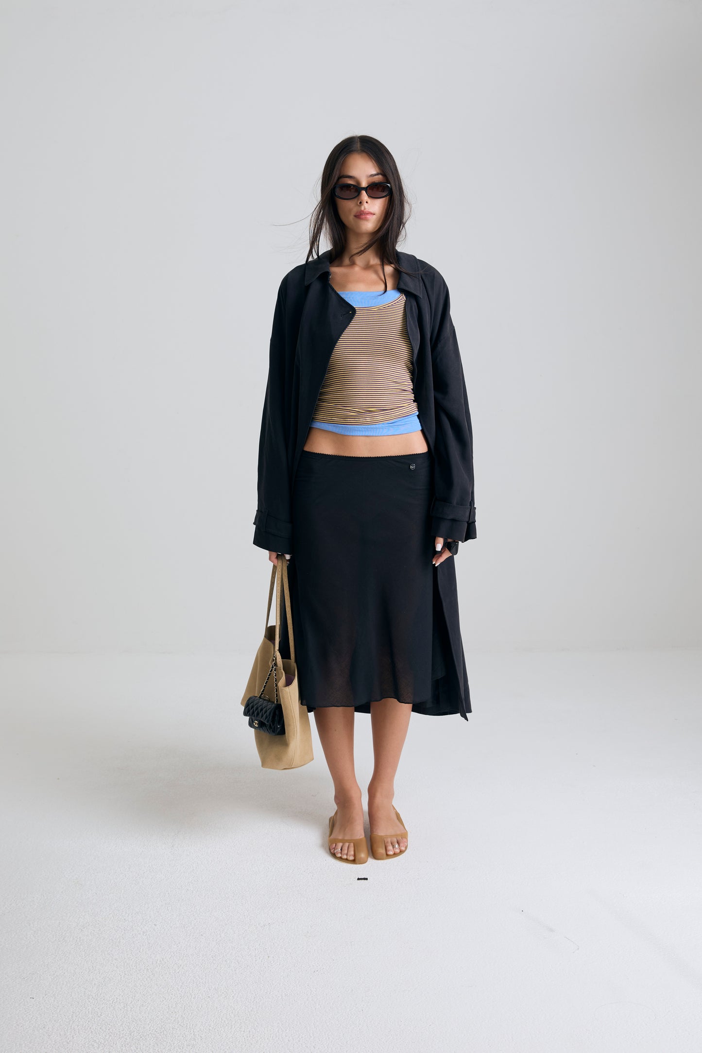 breeze cotton skirt - charcoal