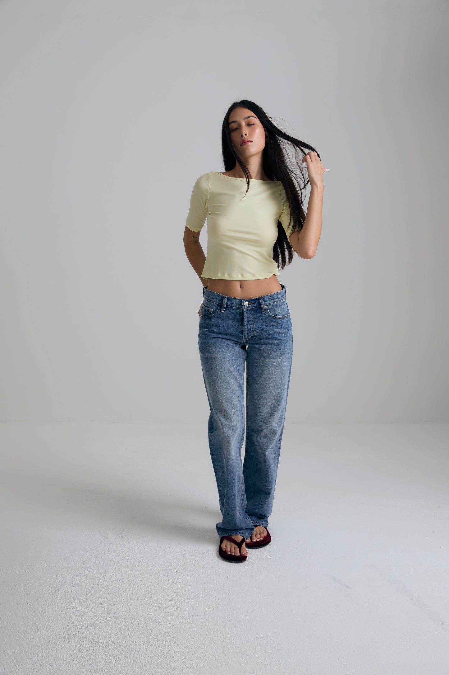 GENTLE ELBOW SLEEVE TOP - BUTTER