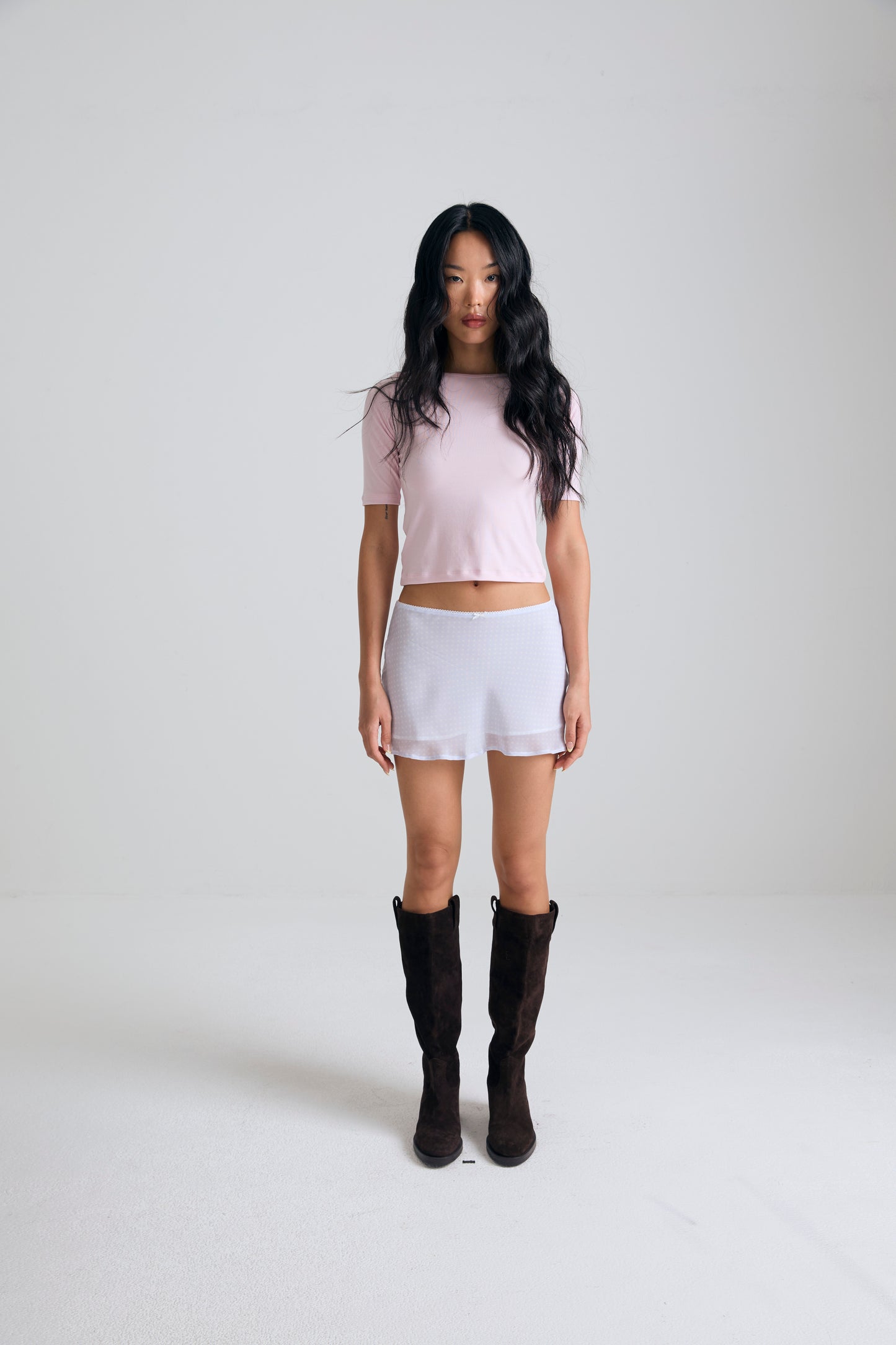 GENTLE ELBOW SLEEVE TOP - GENTLE PINK