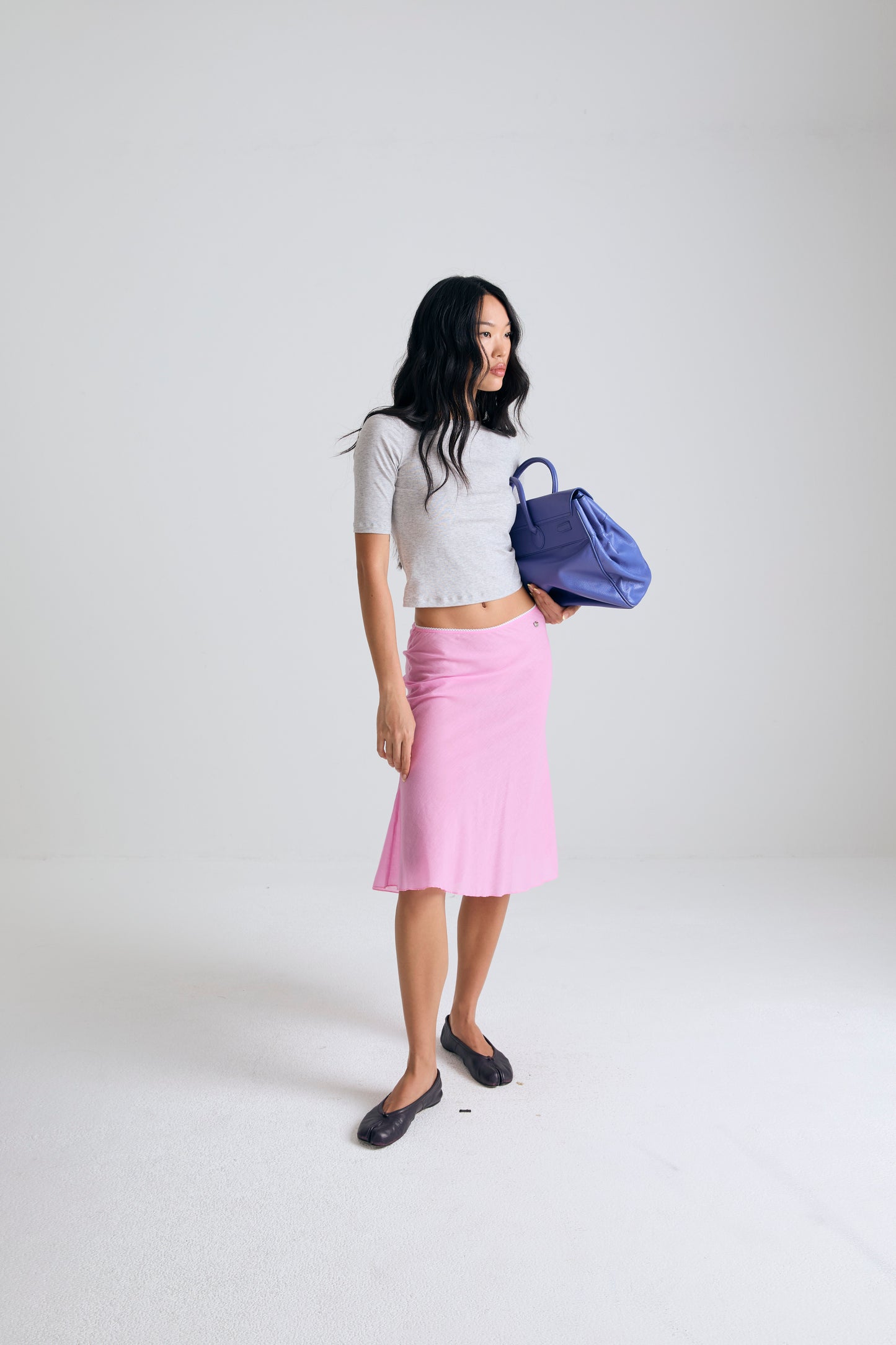 GENTLE ELBOW SLEEVE TOP - HEATHER GRAY