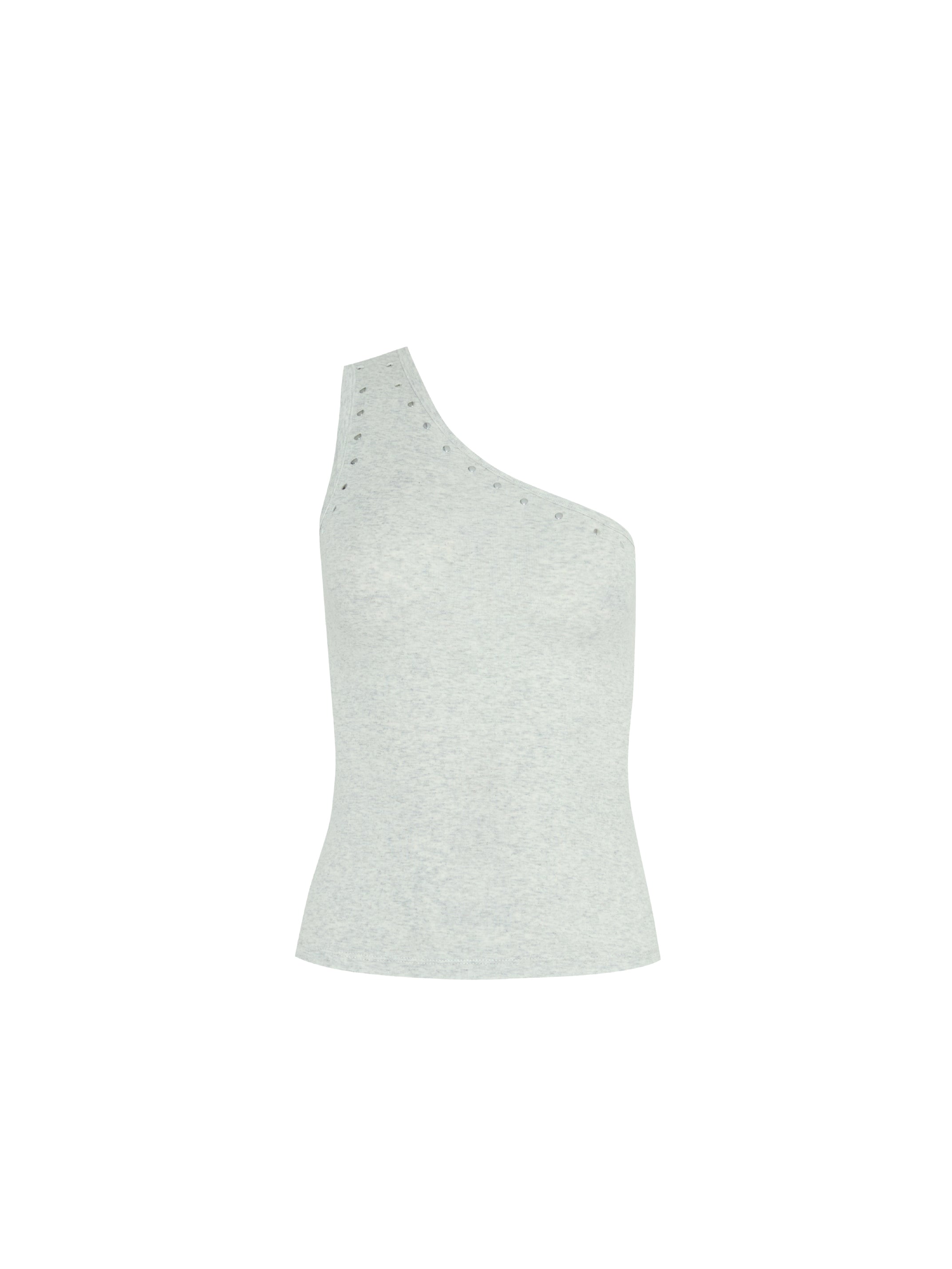 70s one shoulder top - Metal gray – IMNOTAMORNINGPERSON