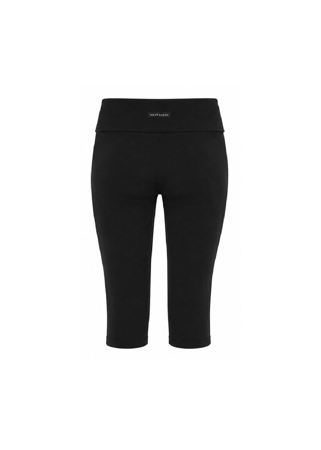 JERSEY FOLDOVER CAPRI LEGGINGS - DEEP BLACK
