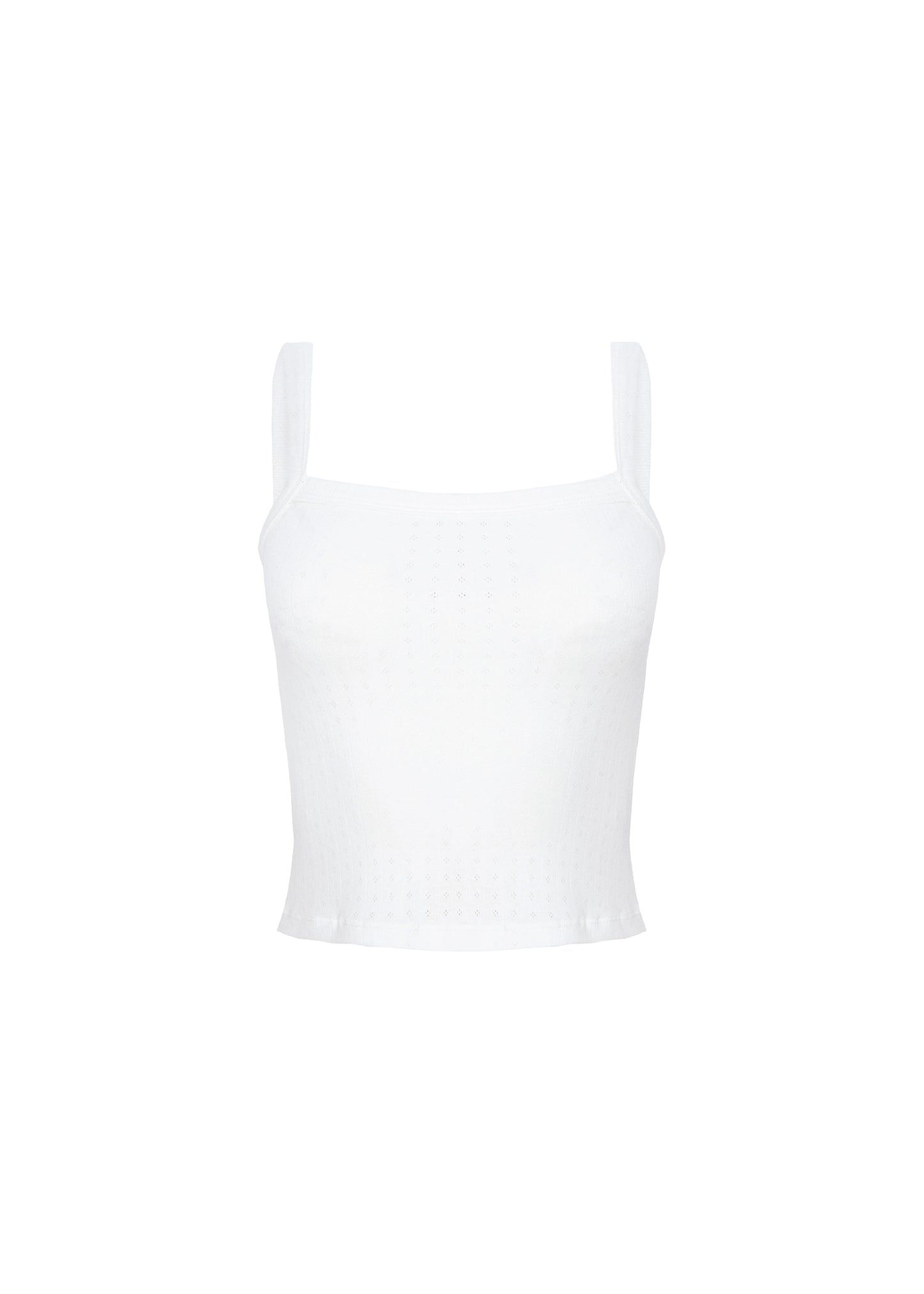 Pointelle Basic Cami Top - Powder