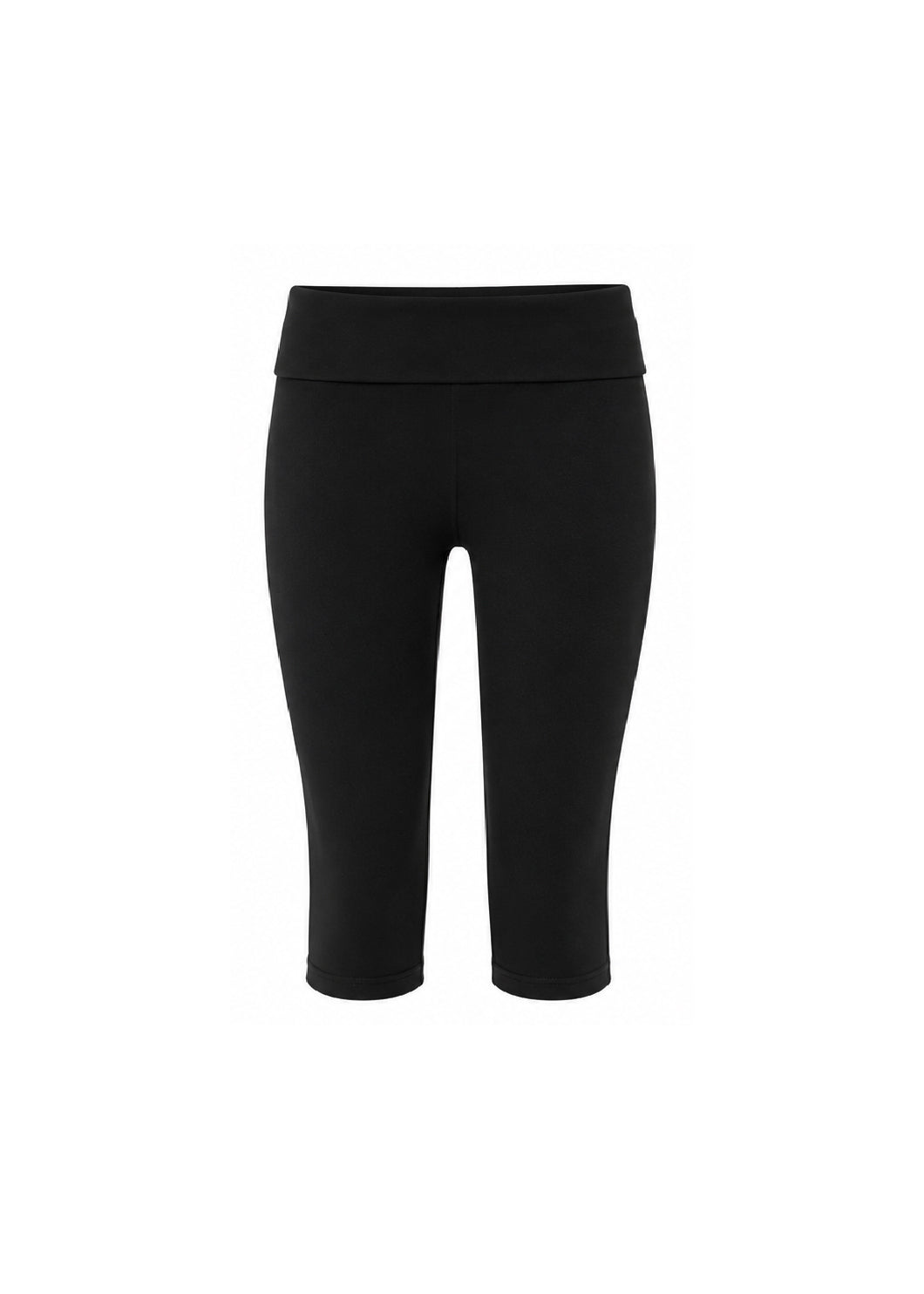 JERSEY FOLDOVER CAPRI LEGGINGS - DEEP BLACK