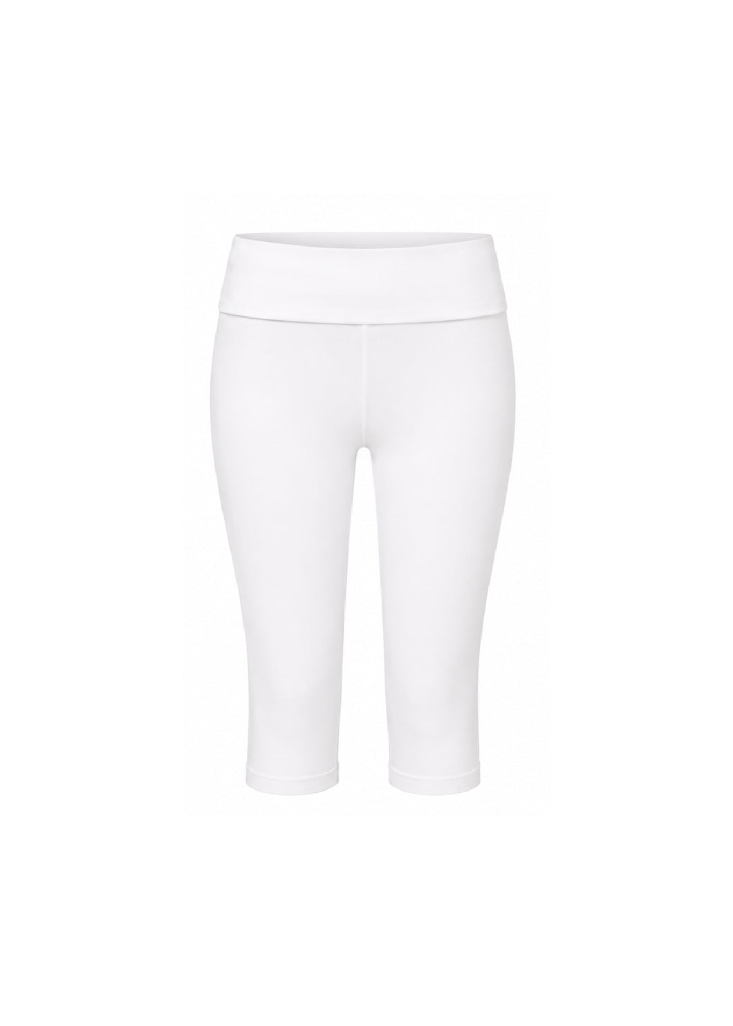 JERSEY FOLDOVER CAPRI LEGGINGS - FULL WHITE