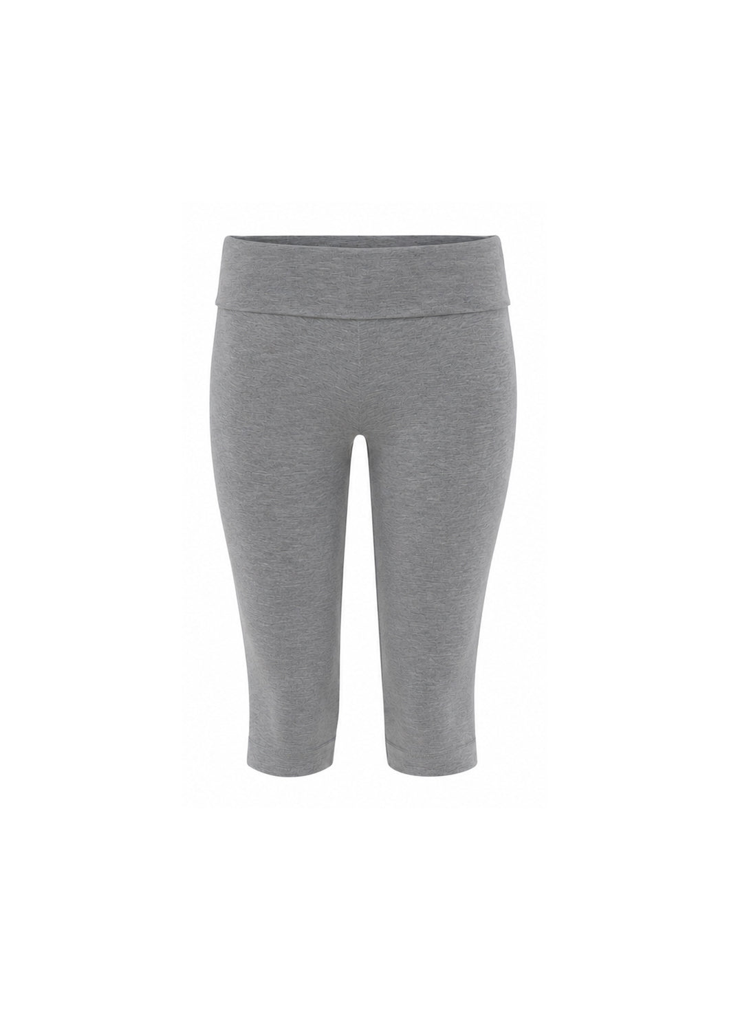 JERSEY FOLDOVER CAPRI LEGGINGS - GRAY