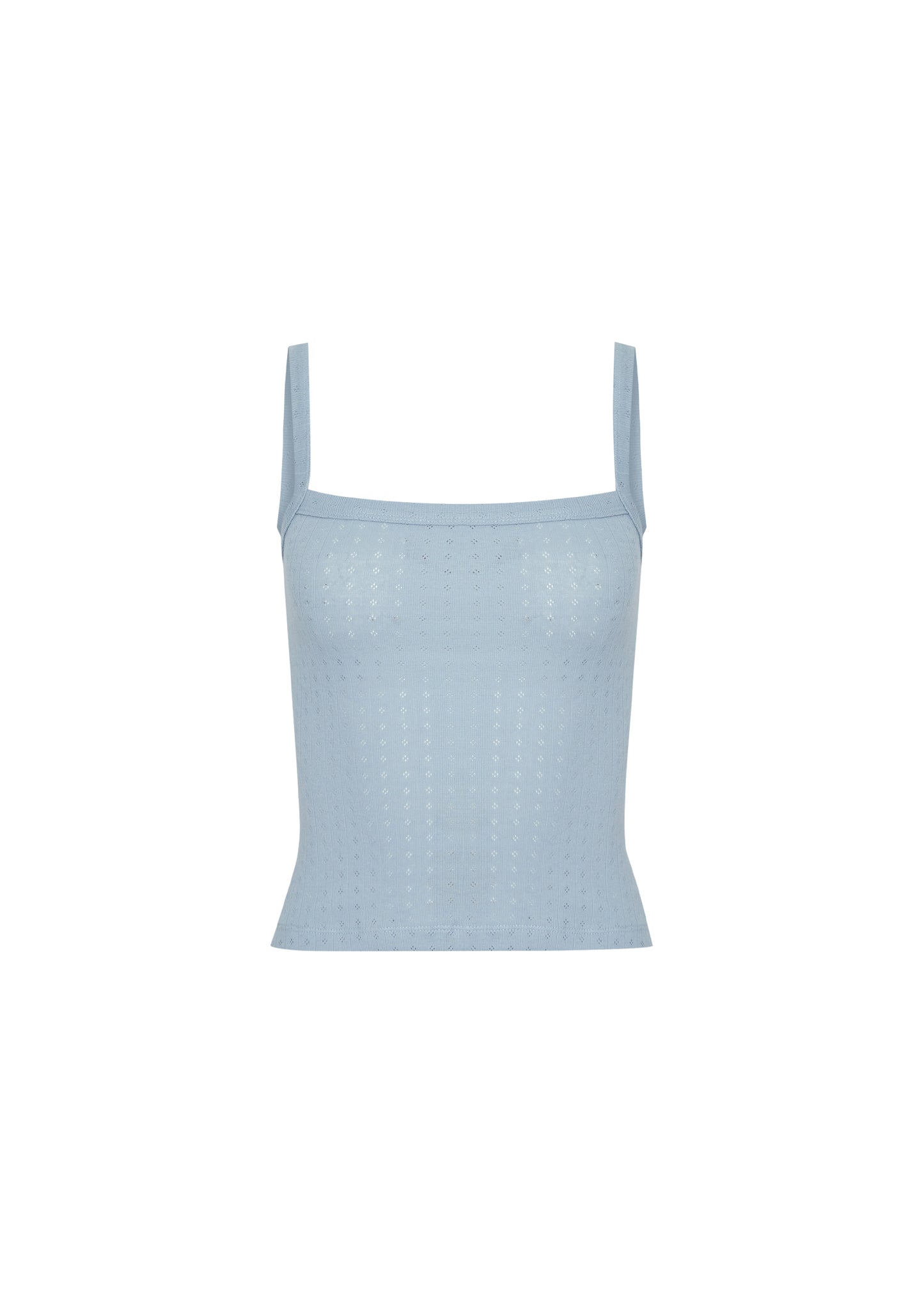 Pointelle Basic Cami Top - Powder blue