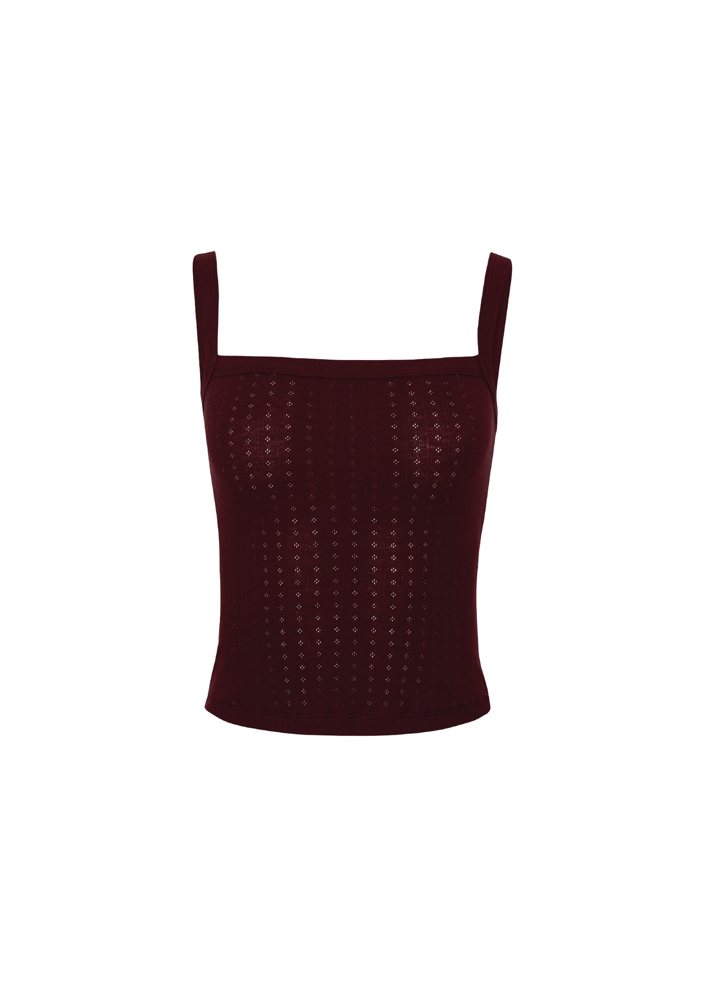 Pointelle Basic Cami Top -  dark red cherry