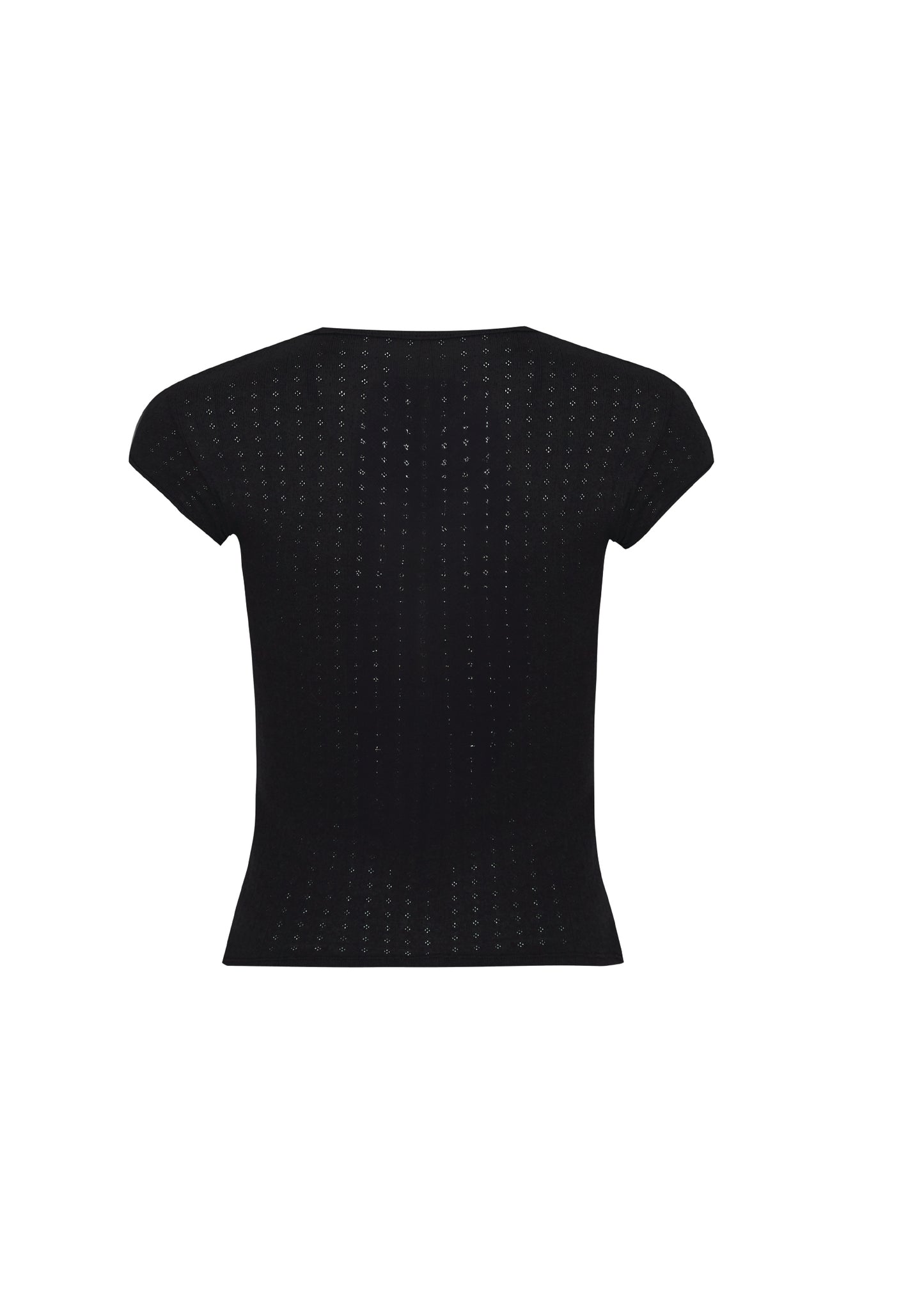 Pointelle Basic Tee - Charcoal