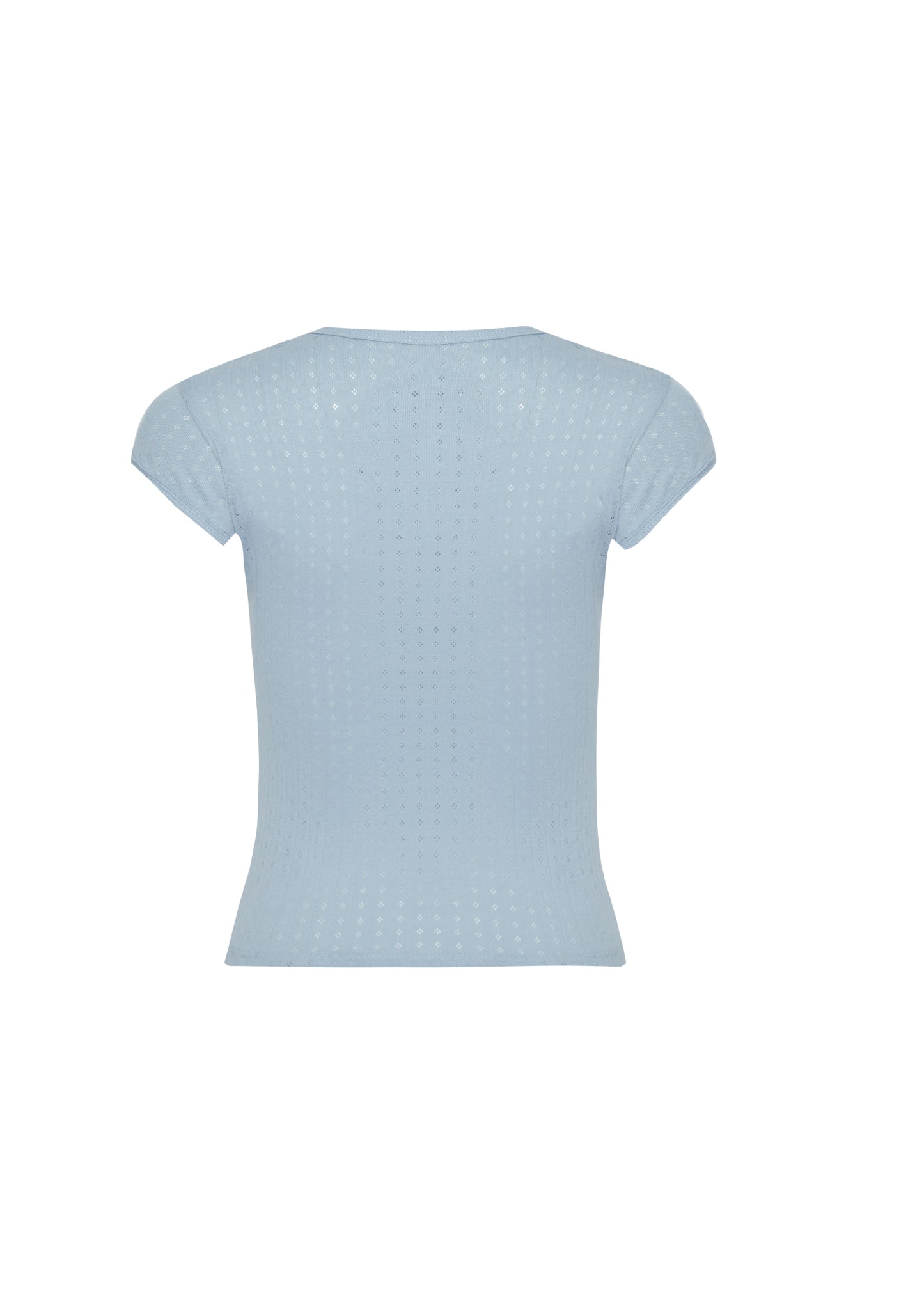 Pointelle Basic Tee - Powder Blue