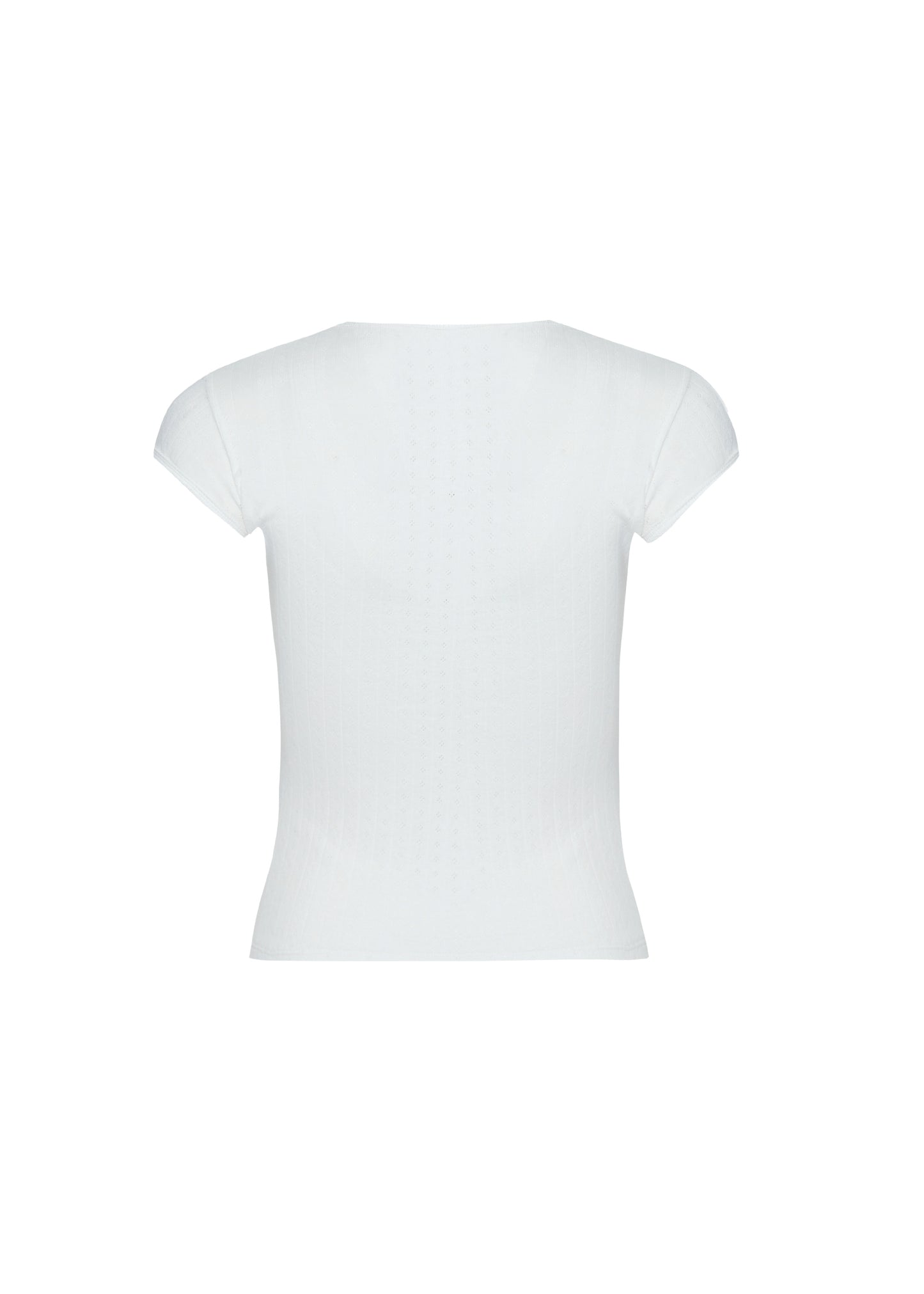 Pointelle Basic Tee - Powder