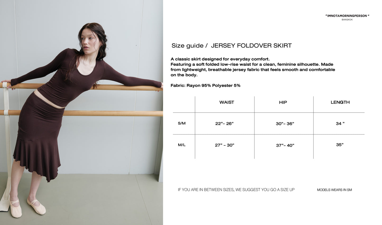 JERSEY FOLDOVER SKIRT - DEEP BLACK