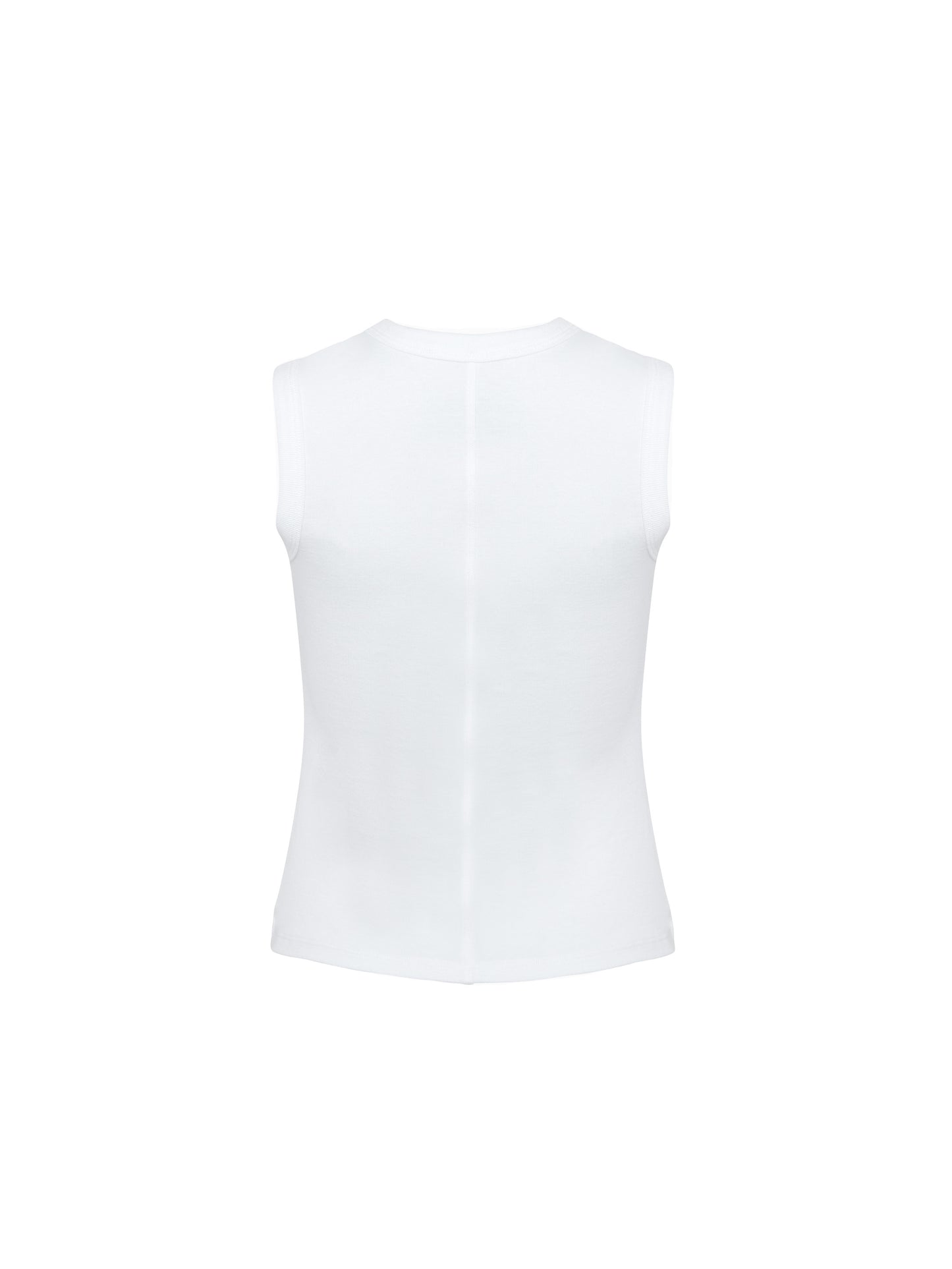 Sleeveless classic tee - White