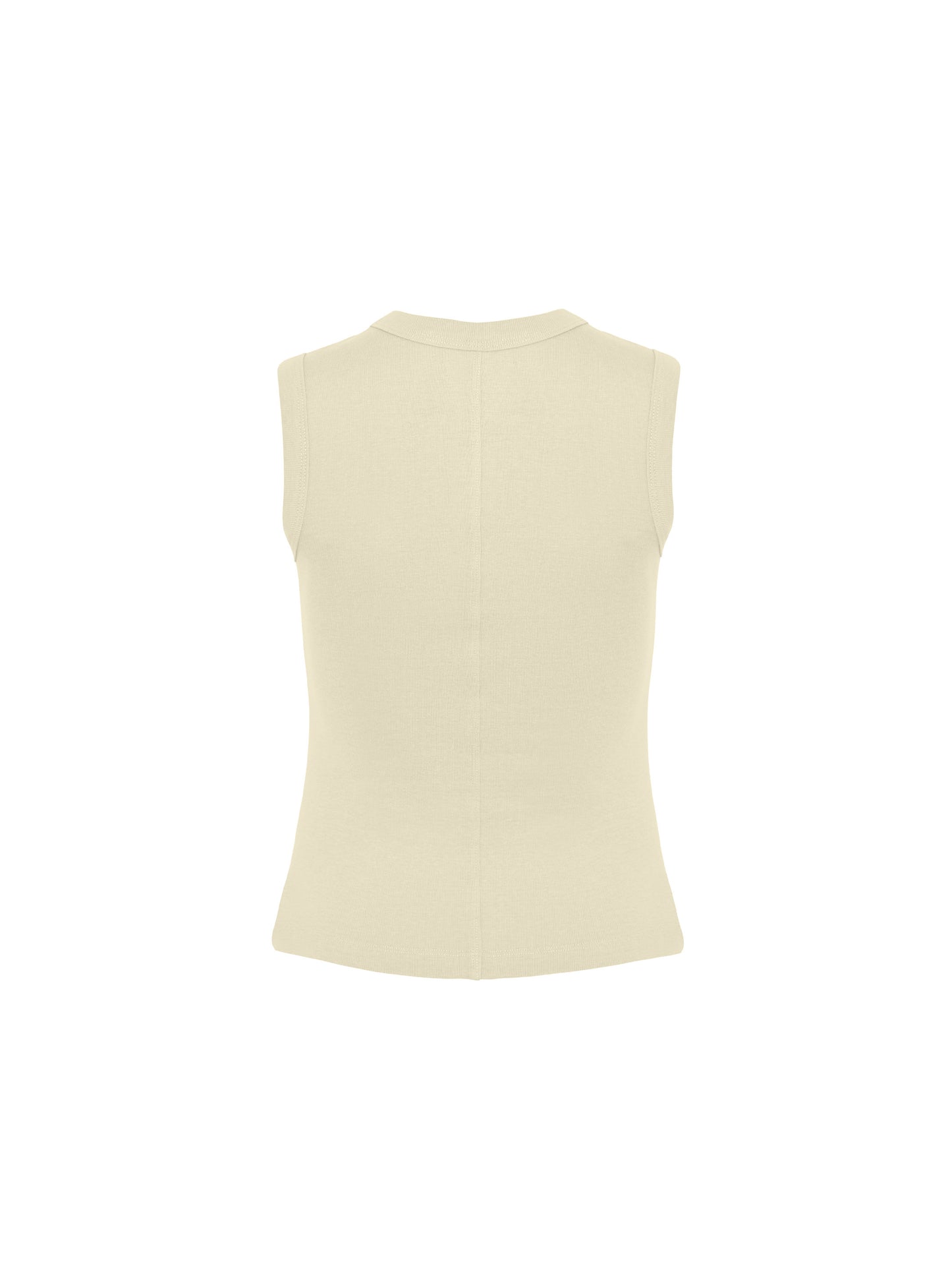 Sleeveless classic tee - Custard